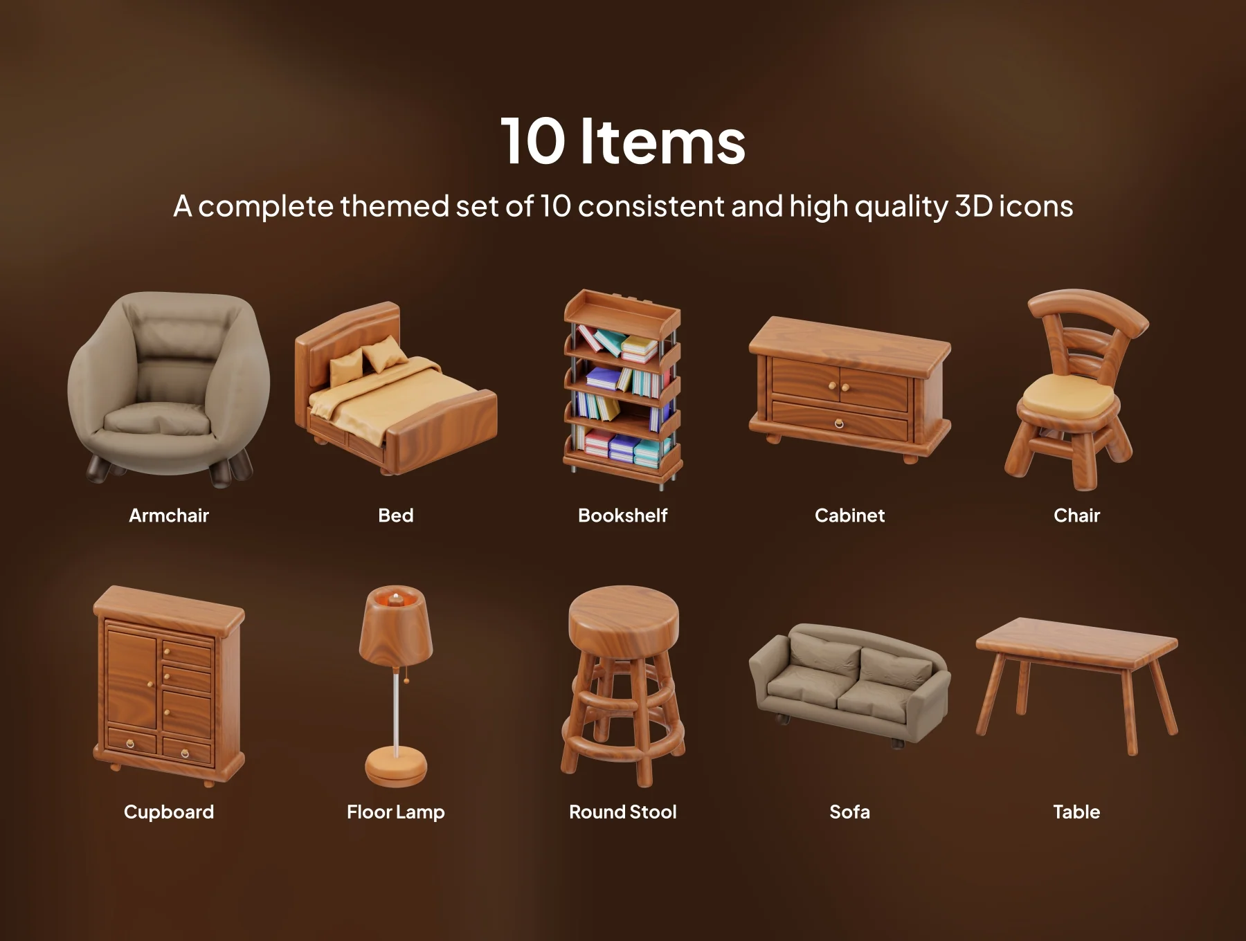 10 3D Furniture Icon Pack 1 2