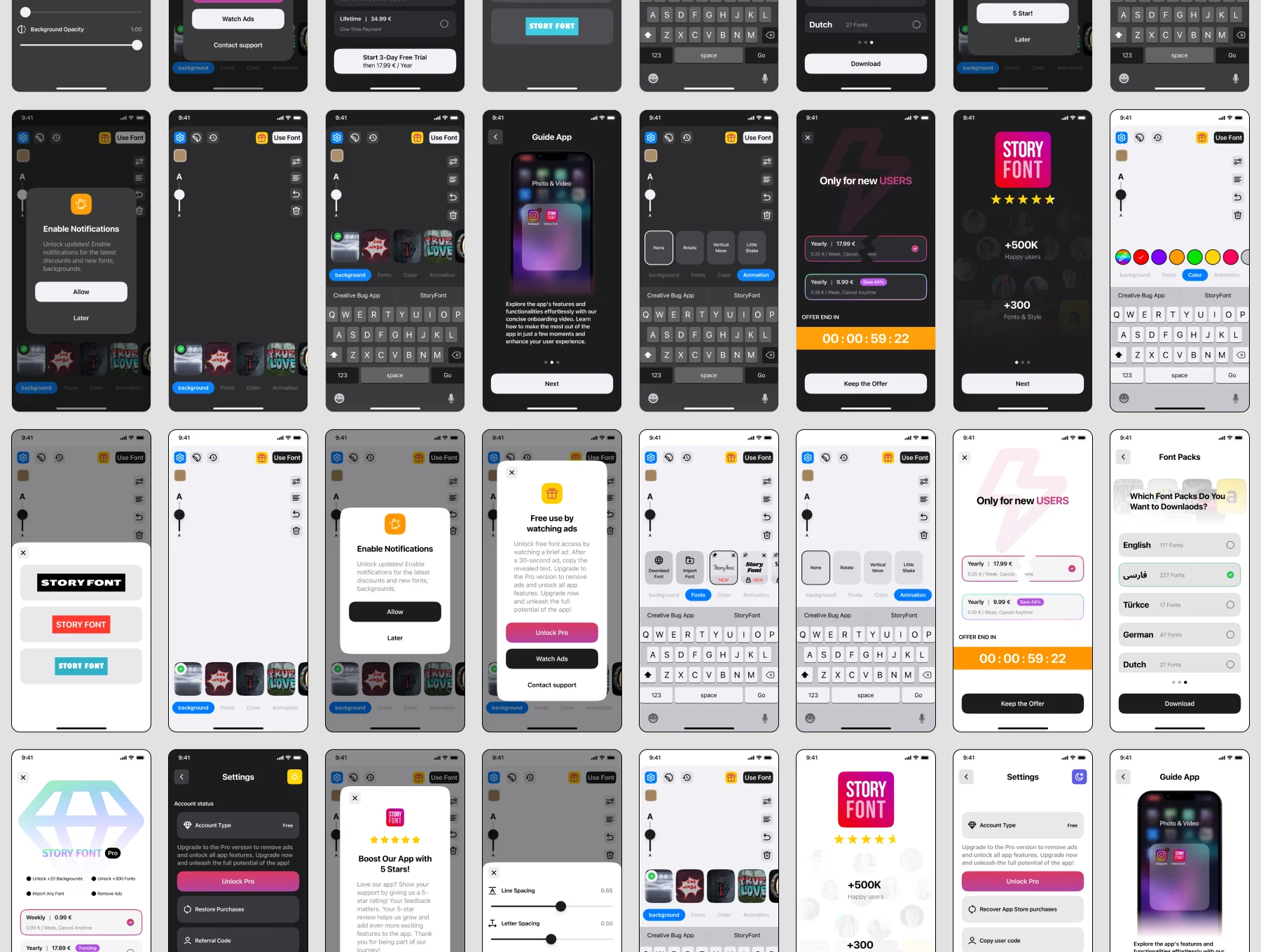 Edit Text Story Font App IOS 7