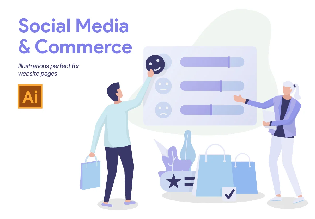 10 Social Media and Commerce Illustration