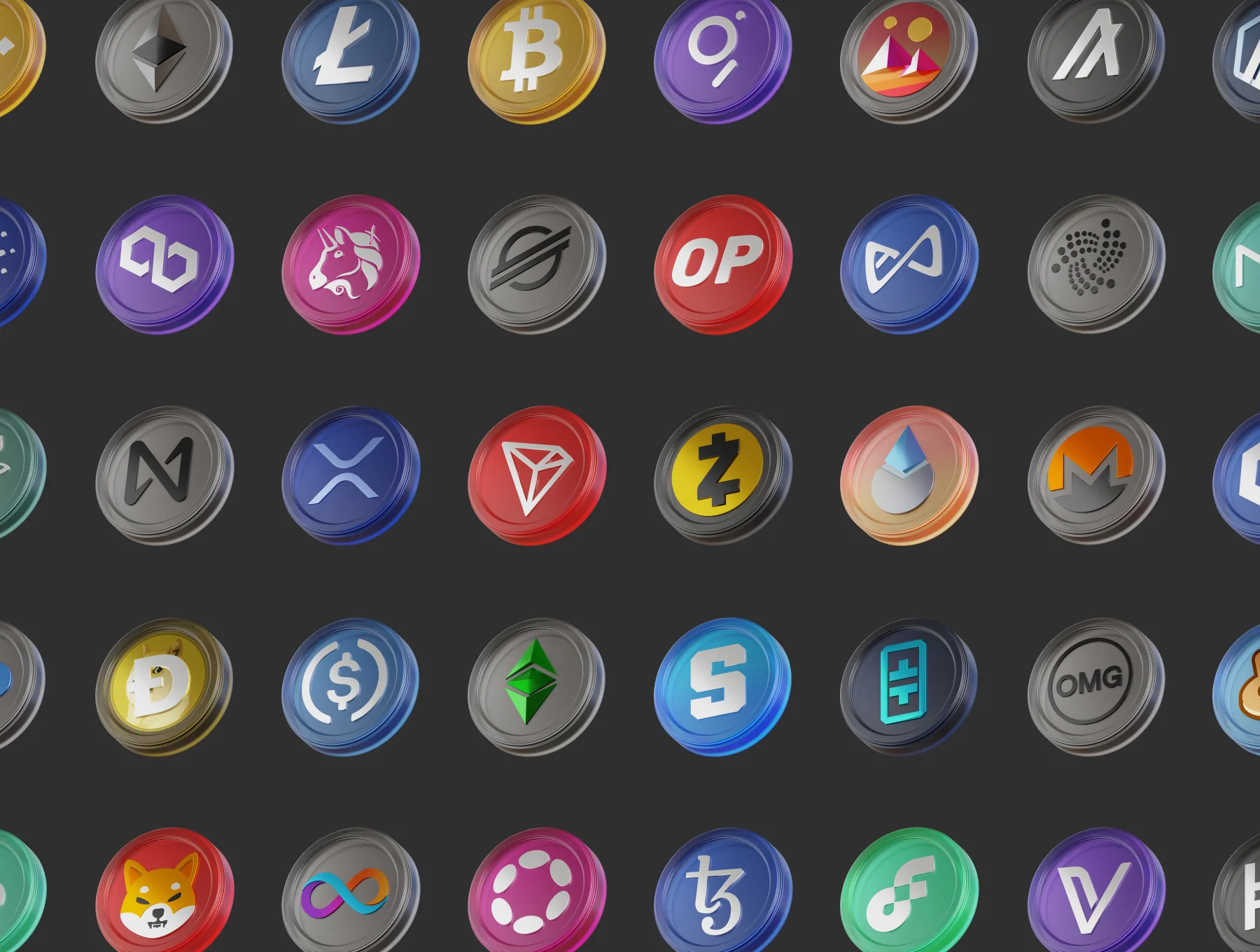 100 Crypto Coins – 3D Asset Pack 6
