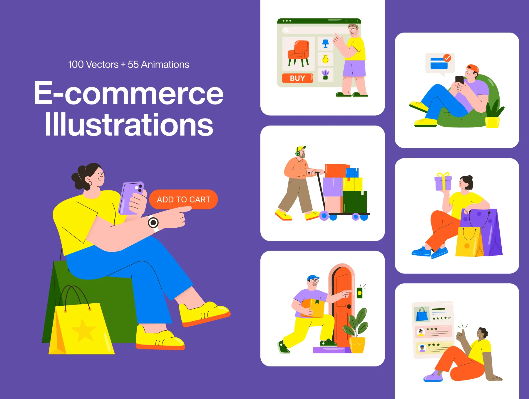 100 E-Commerce Illustration Bundle