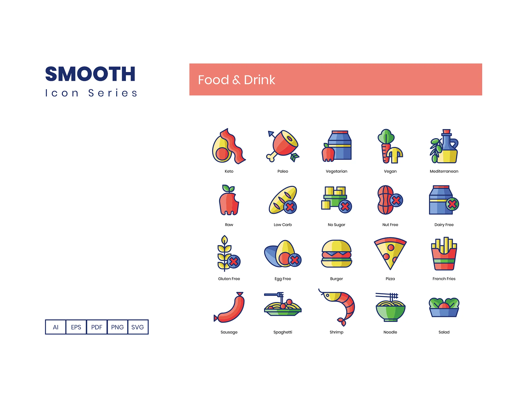 100 Food & Drinks Icons | Smooth Series 2