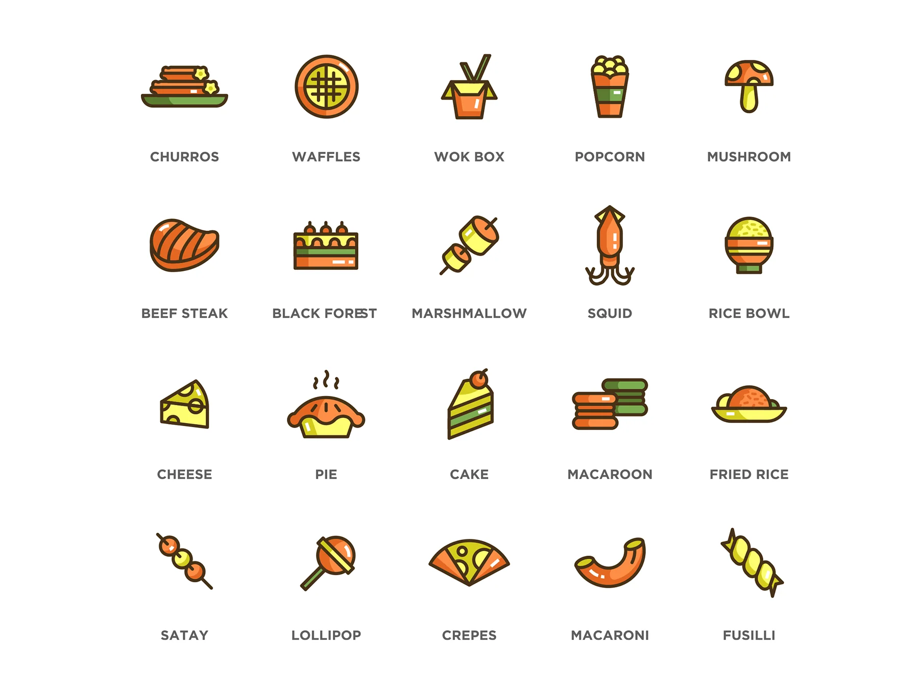 100 Food & Drinks Icons | Eco Series 4