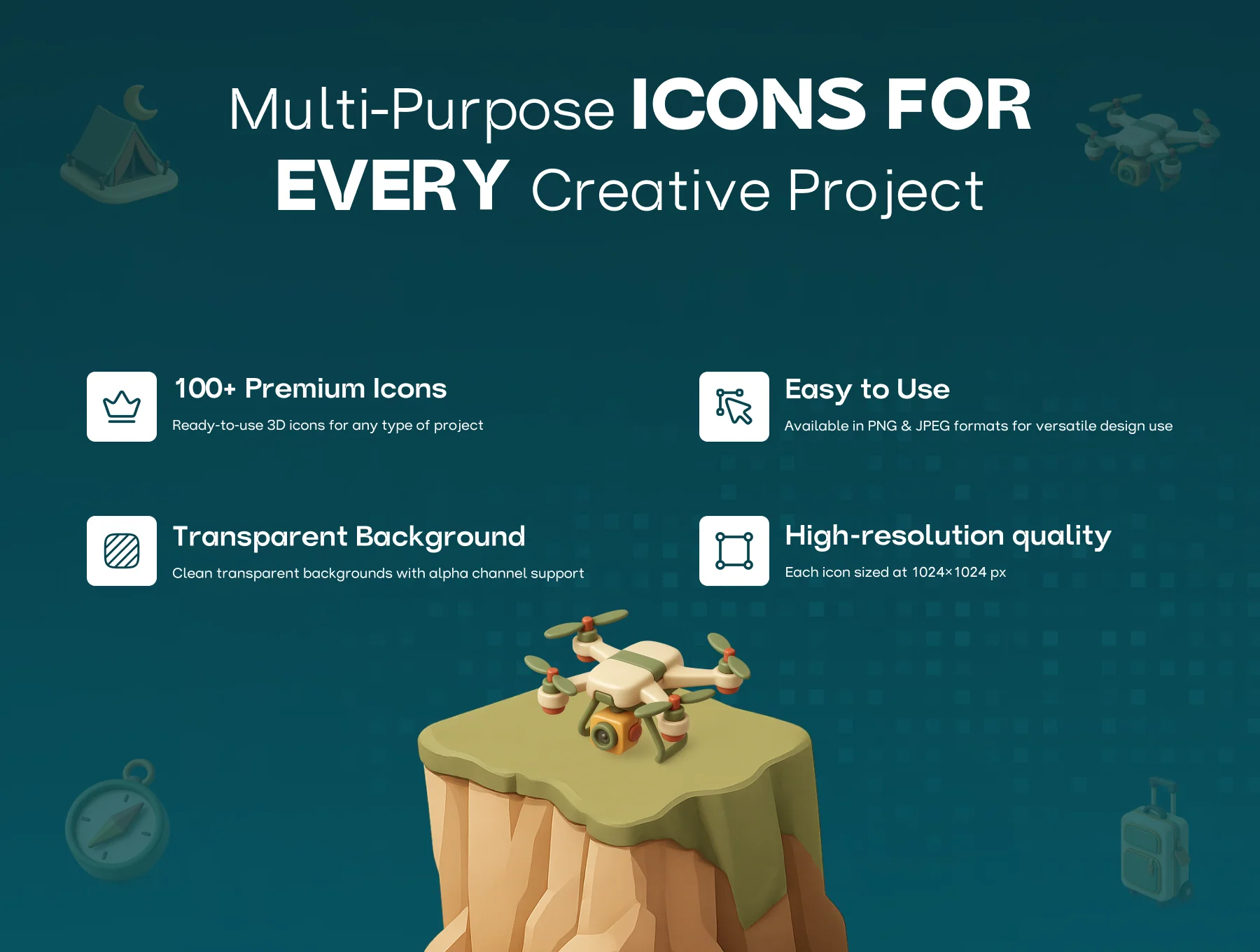 100+ Premium 3D Travel Icons 3