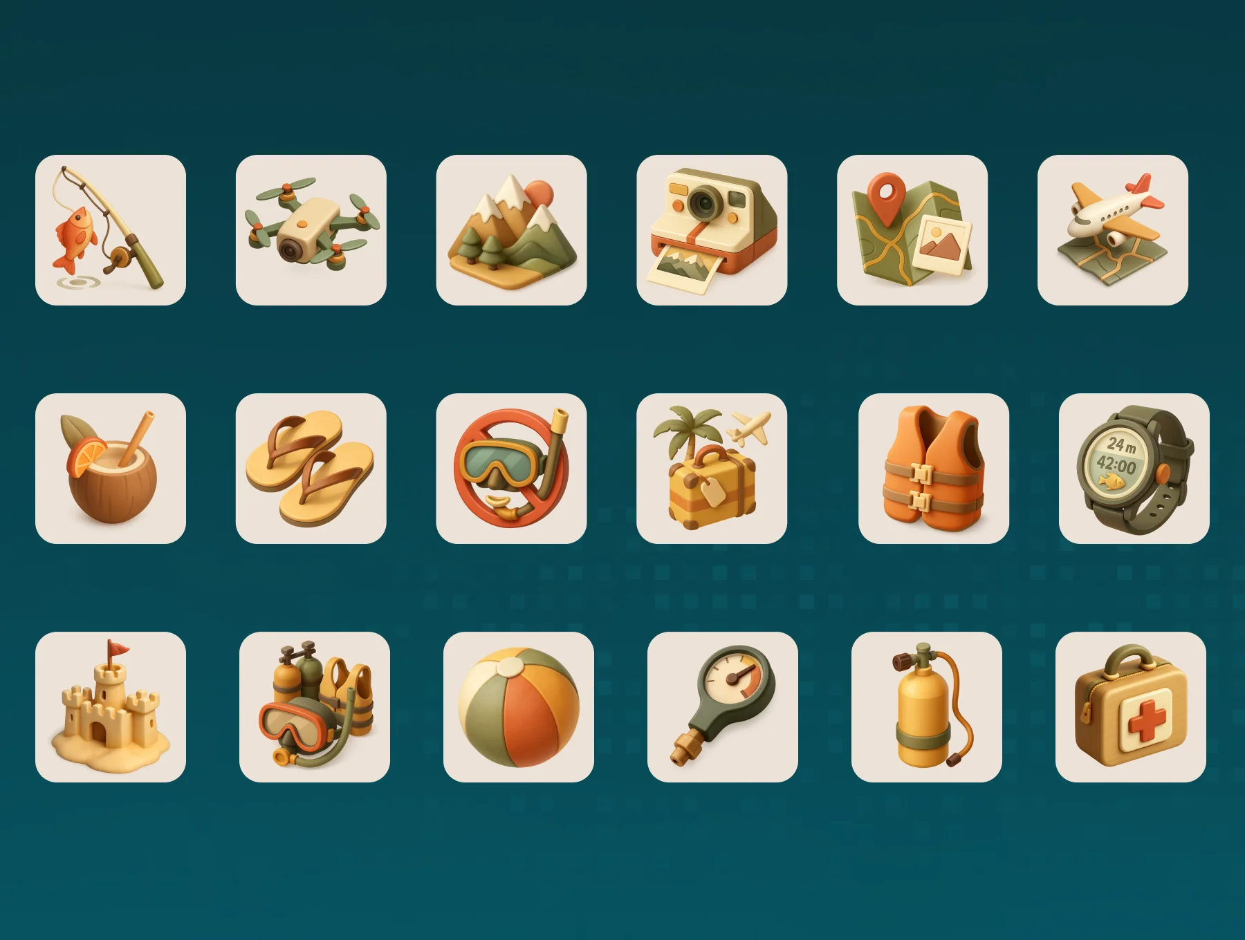 100+ Premium 3D Travel Icons 7