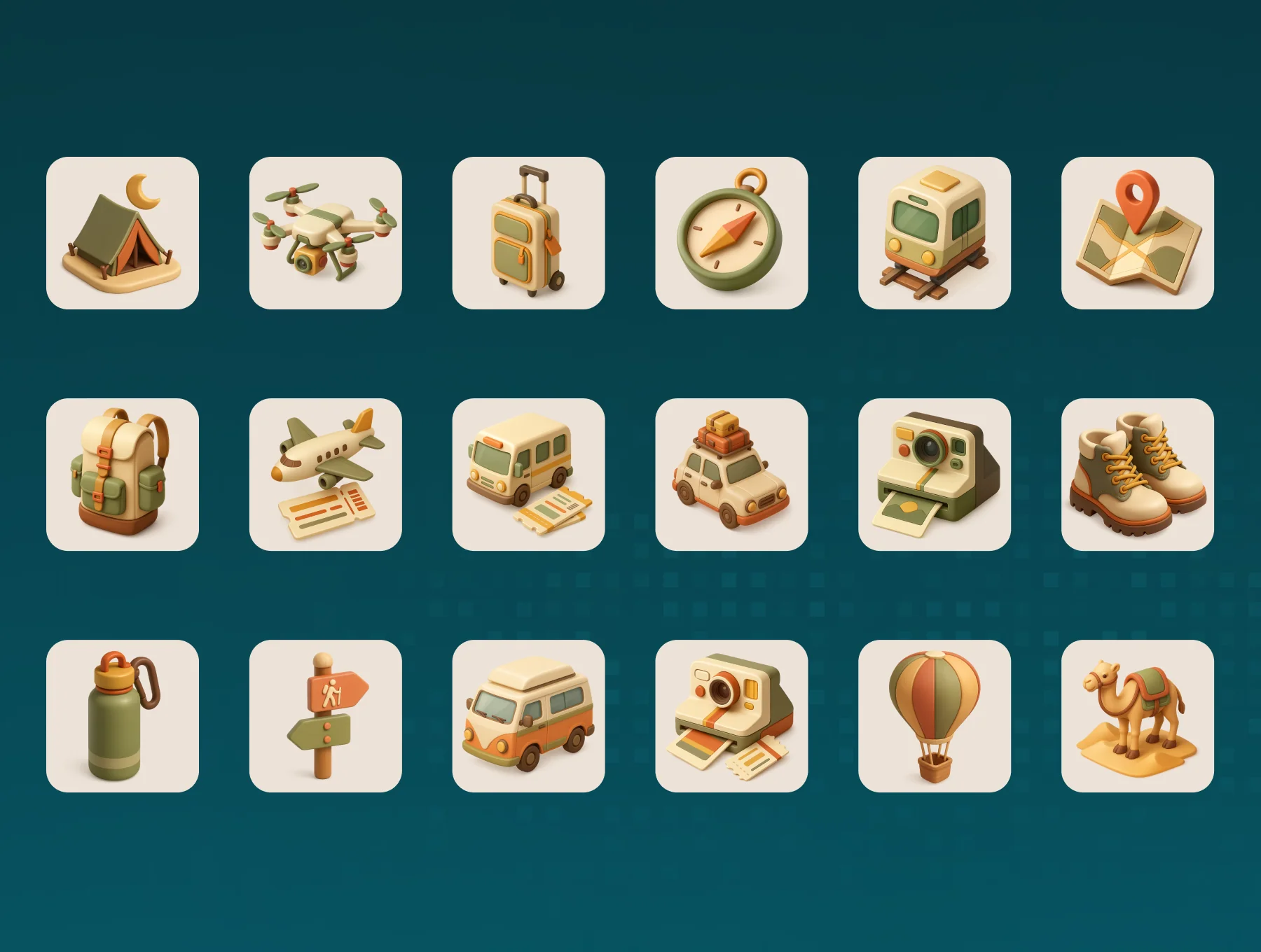 100+ Premium 3D Travel Icons 8