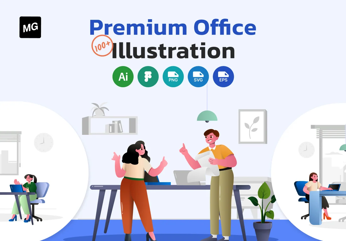 100+ Premium Office Illustration