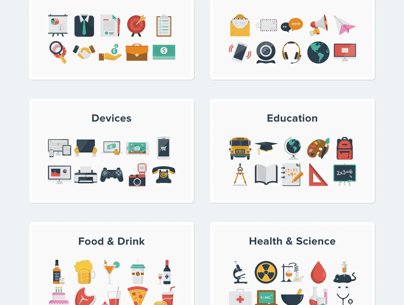 100 Simple Flat Icons 5