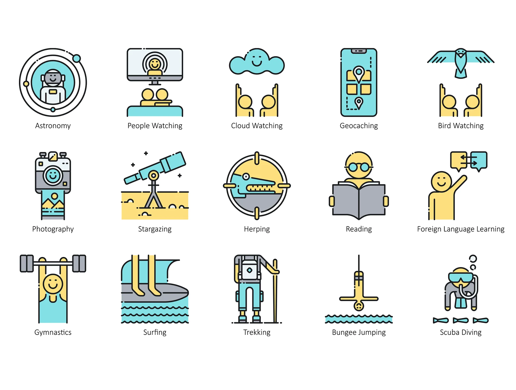 104 Hobby Icons | Aqua Series 2