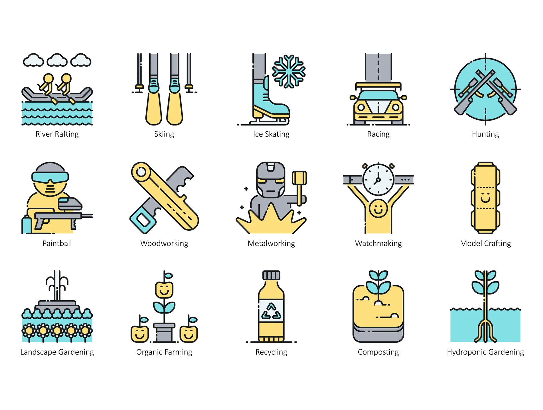 104 Hobby Icons | Aqua Series 3
