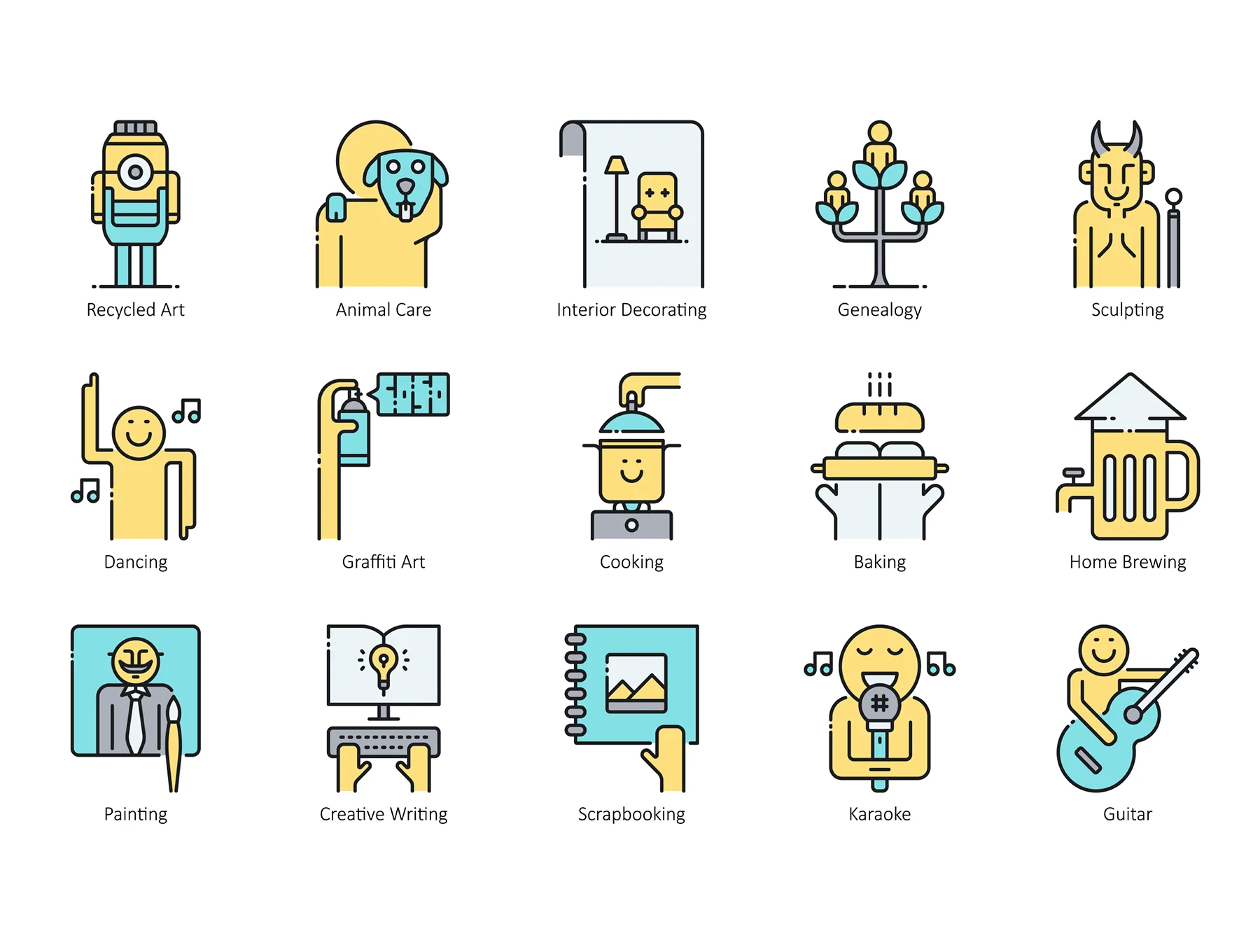 104 Hobby Icons | Aqua Series 4