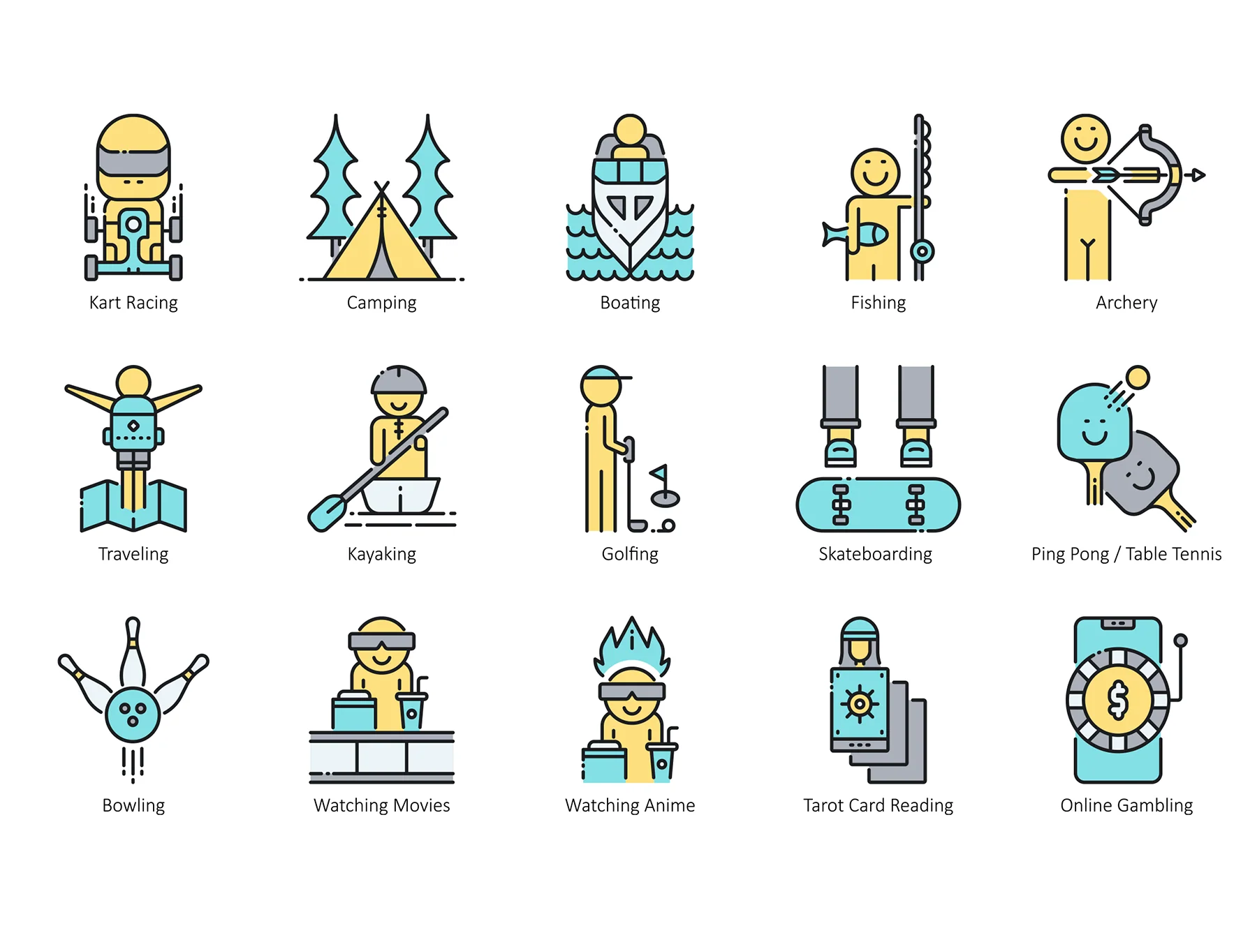 104 Hobby Icons | Aqua Series 6