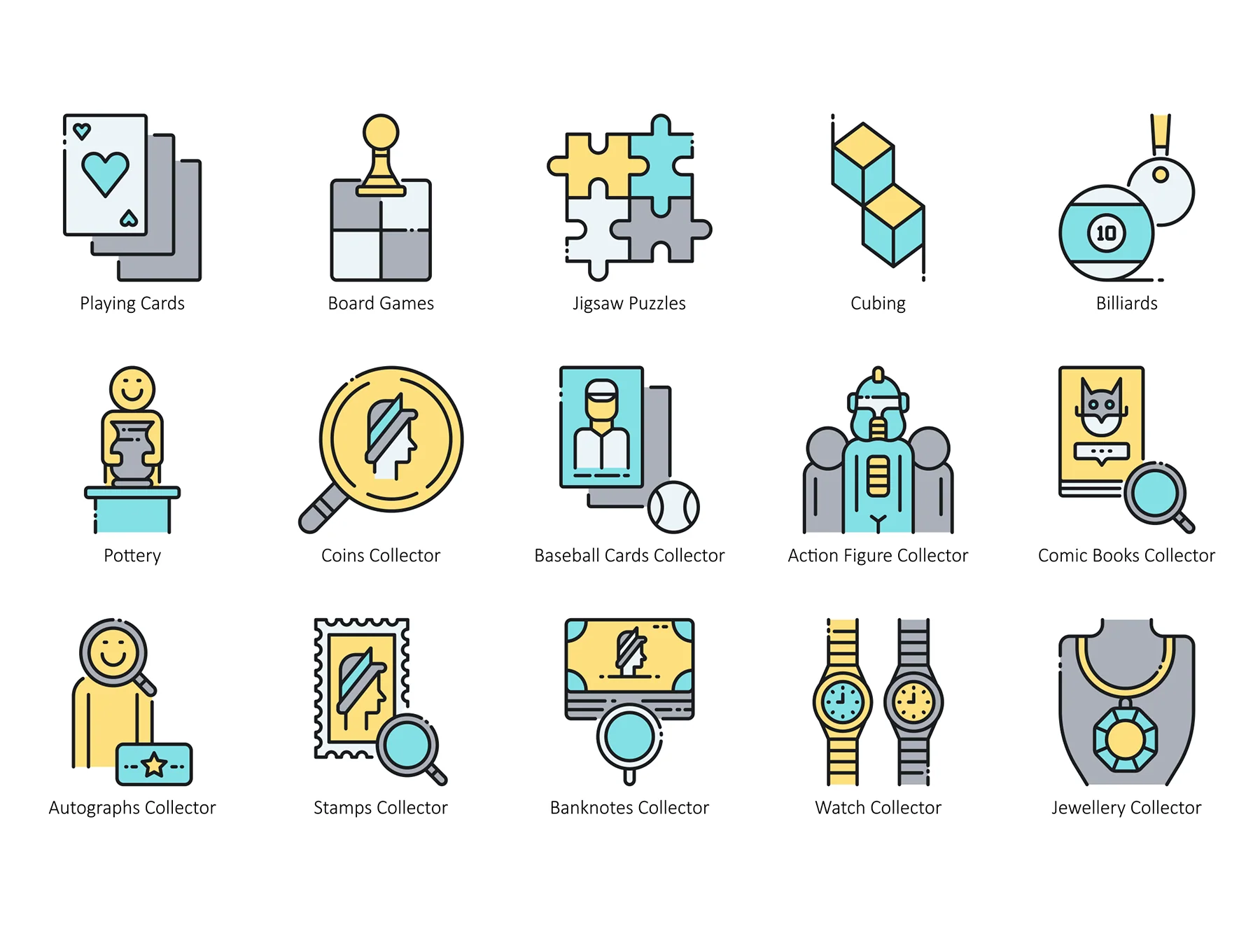 104 Hobby Icons | Aqua Series 8