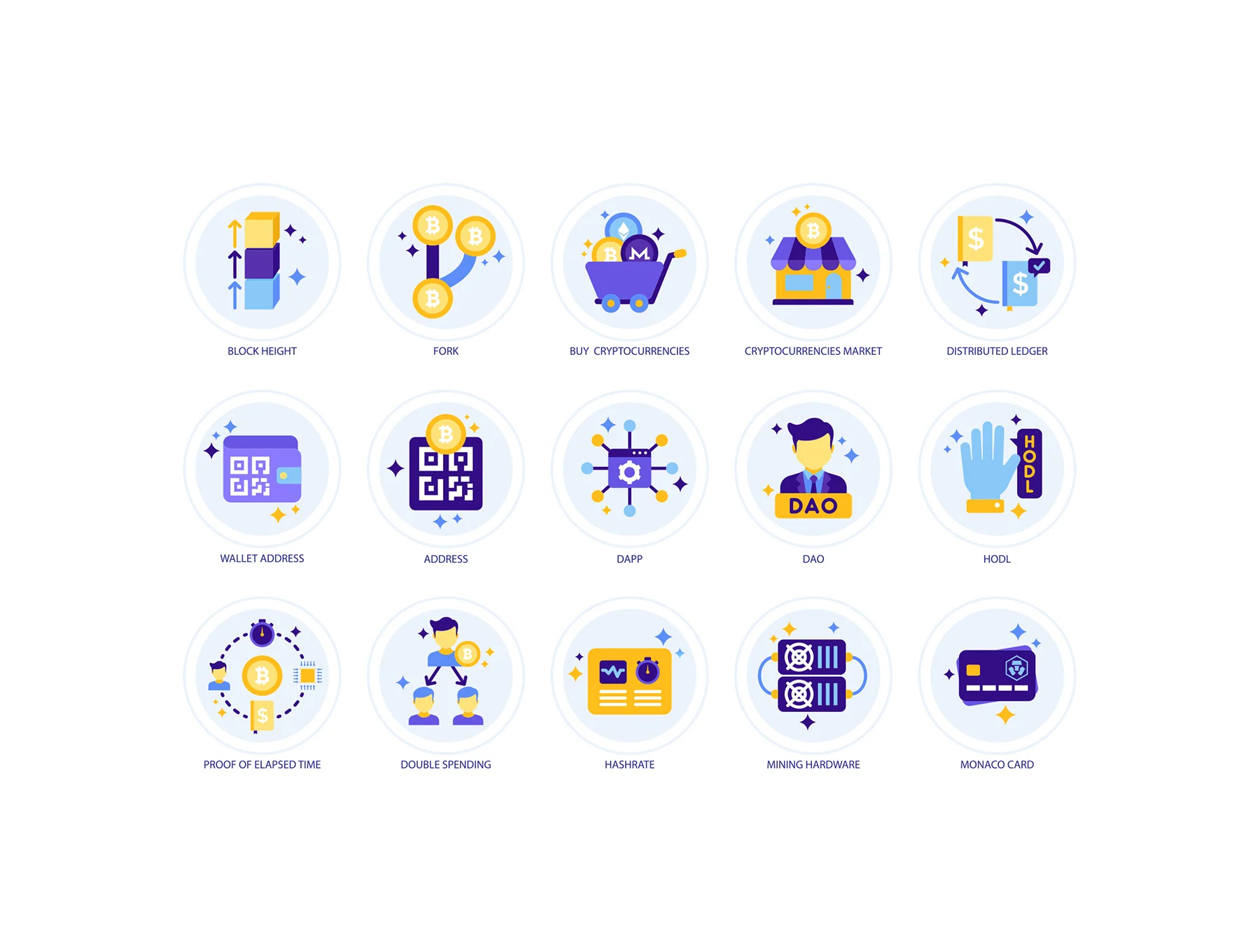 105 Cryptocurrency Icons | Lavender Series 6