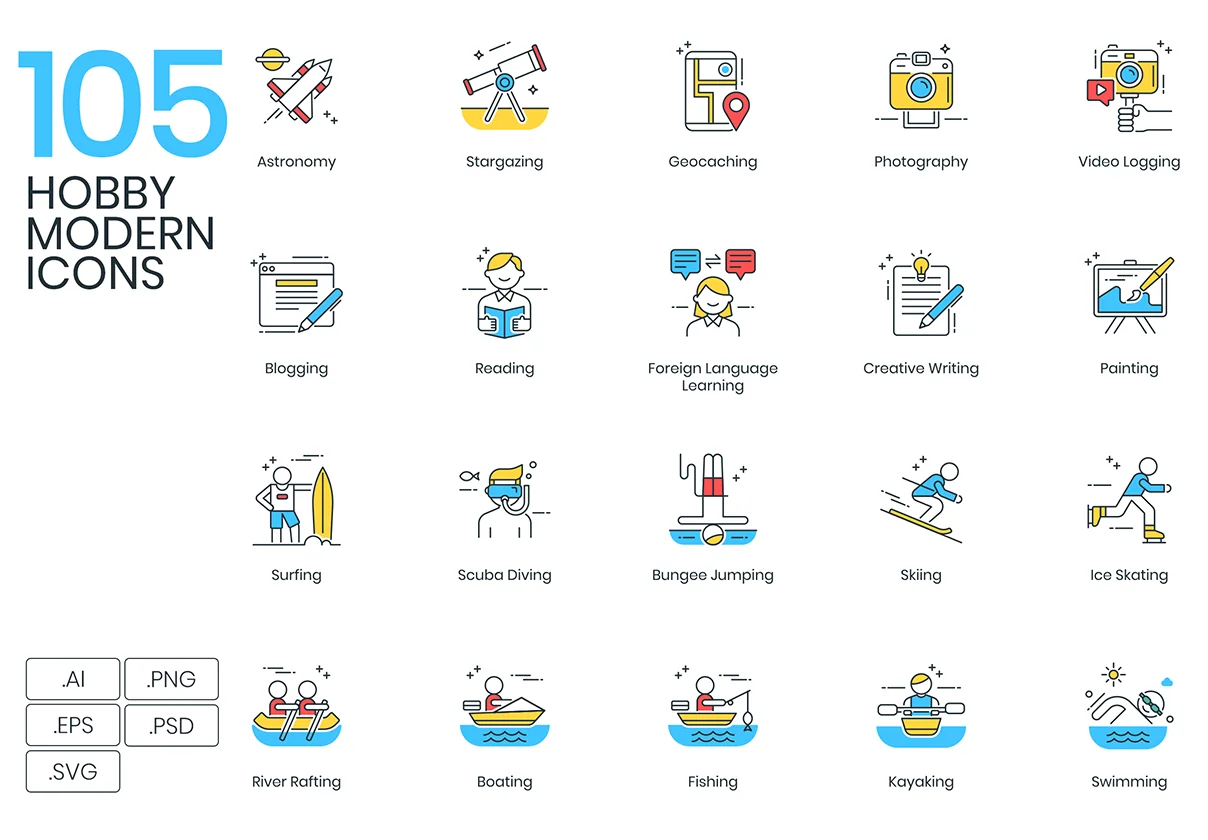 105 Hobby Icons | ColorPop Series