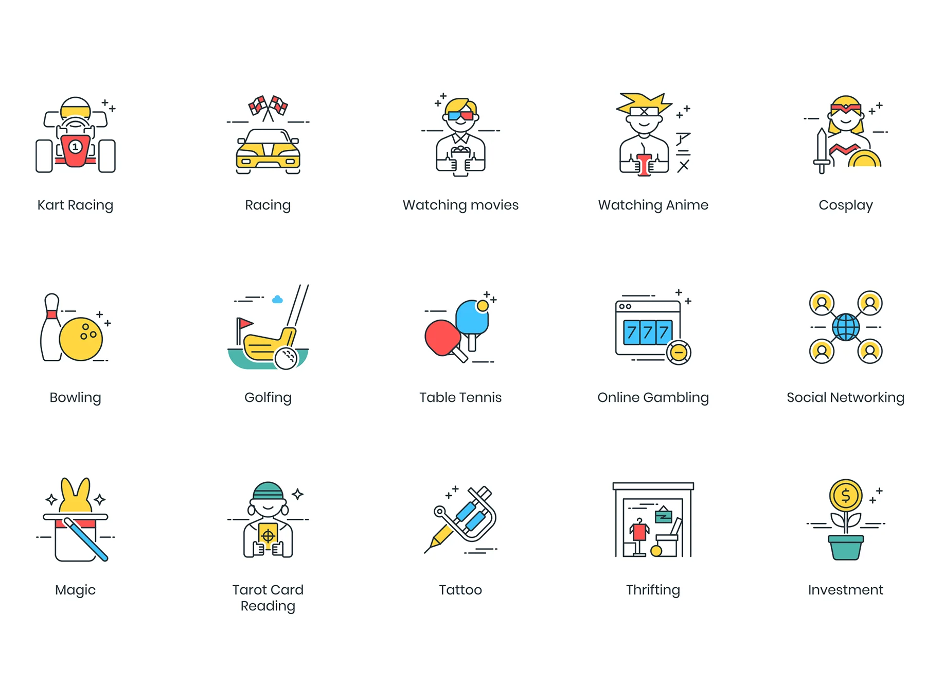 105 Hobby Icons | ColorPop Series 6