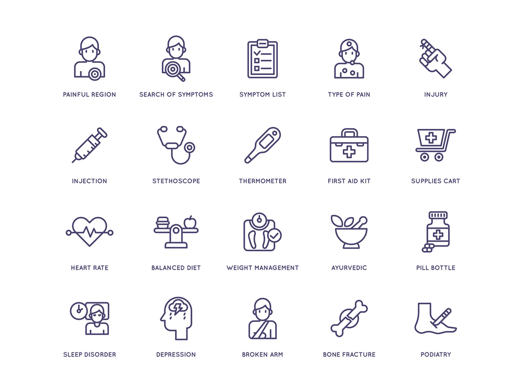 105 Medical and Healthcare Icons | Line Series 3