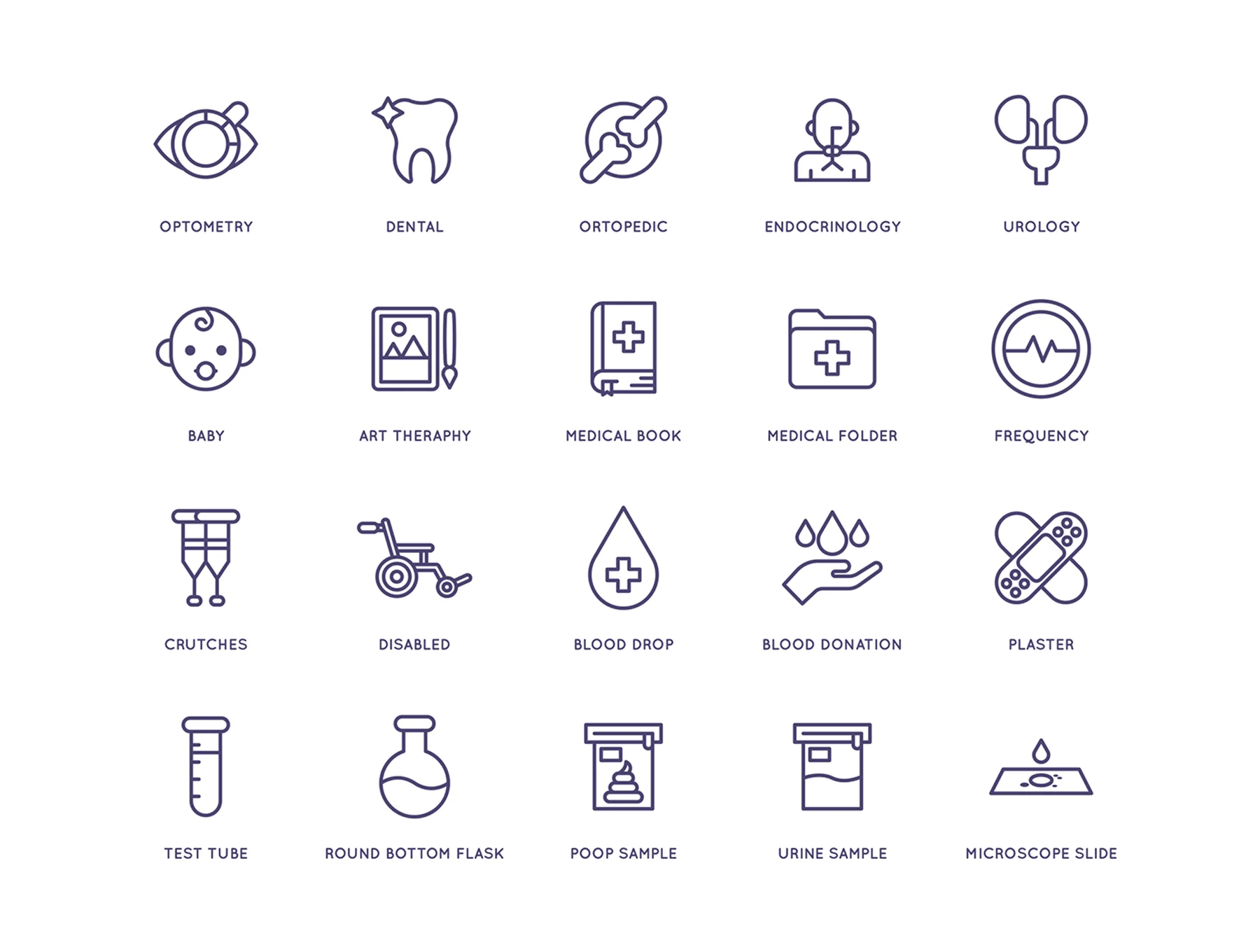 105 Medical and Healthcare Icons | Line Series 4