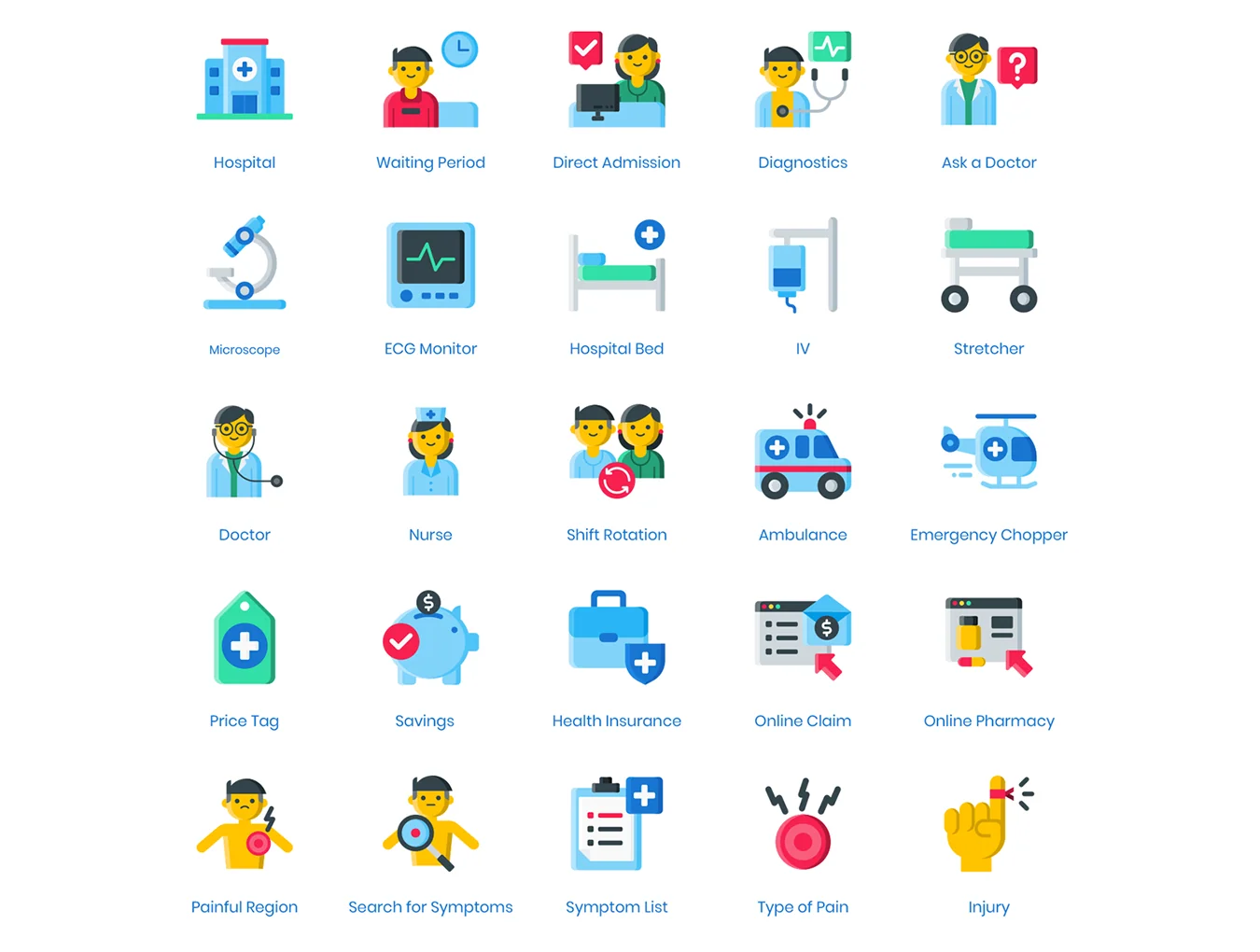 105 Medical & Healthcare Icons | 3D Series 3