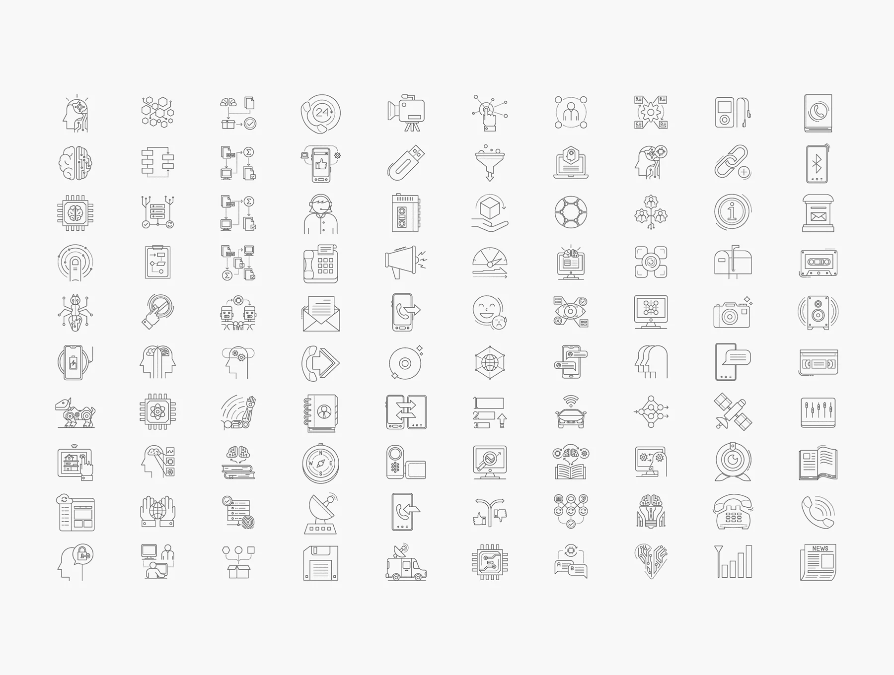1100+ Line Icons Bundle 4
