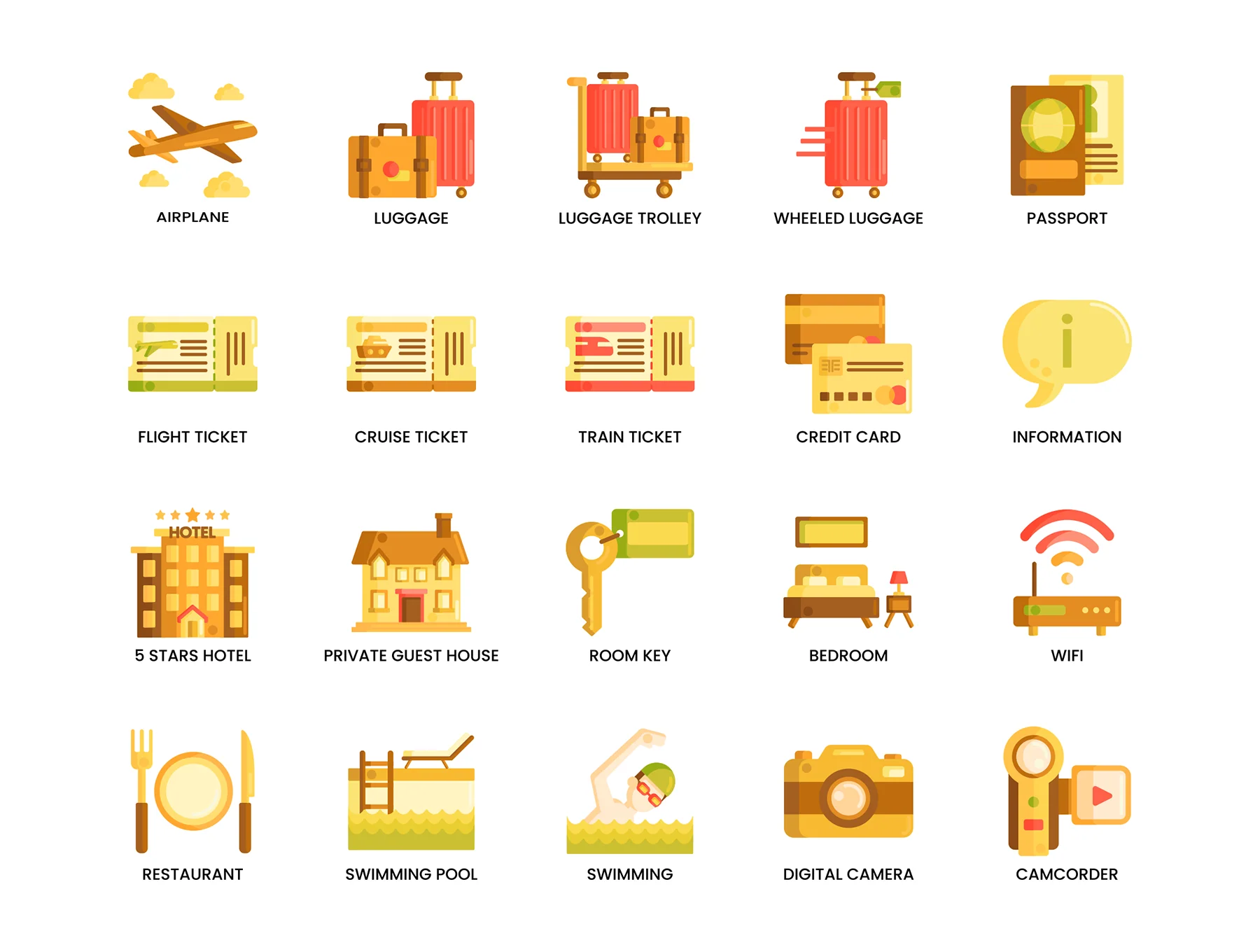 115 Travel Icons | Caramel Series 2