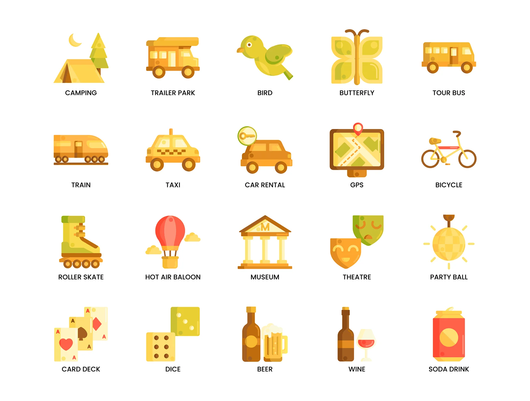 115 Travel Icons | Caramel Series 5