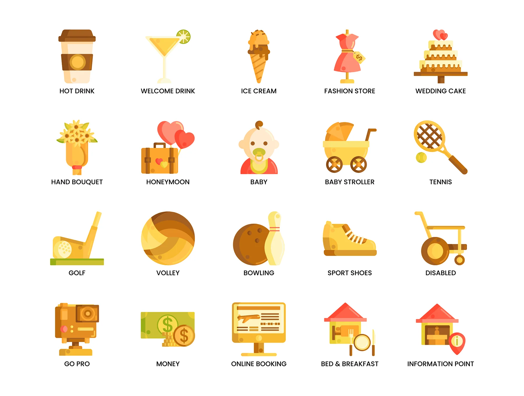 115 Travel Icons | Caramel Series 6