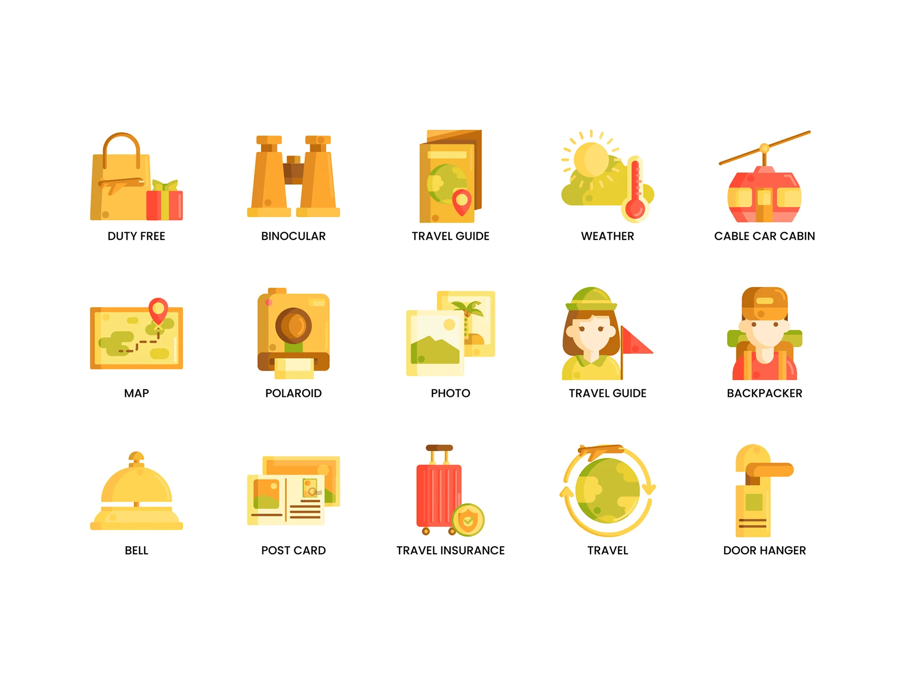 115 Travel Icons | Caramel Series 7
