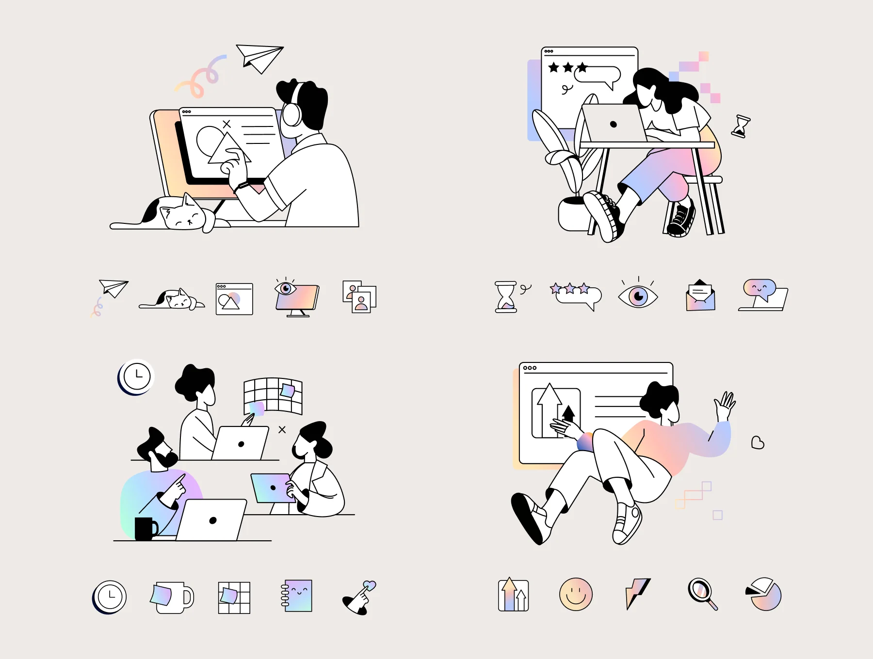 12 Business illustrations + icons 6