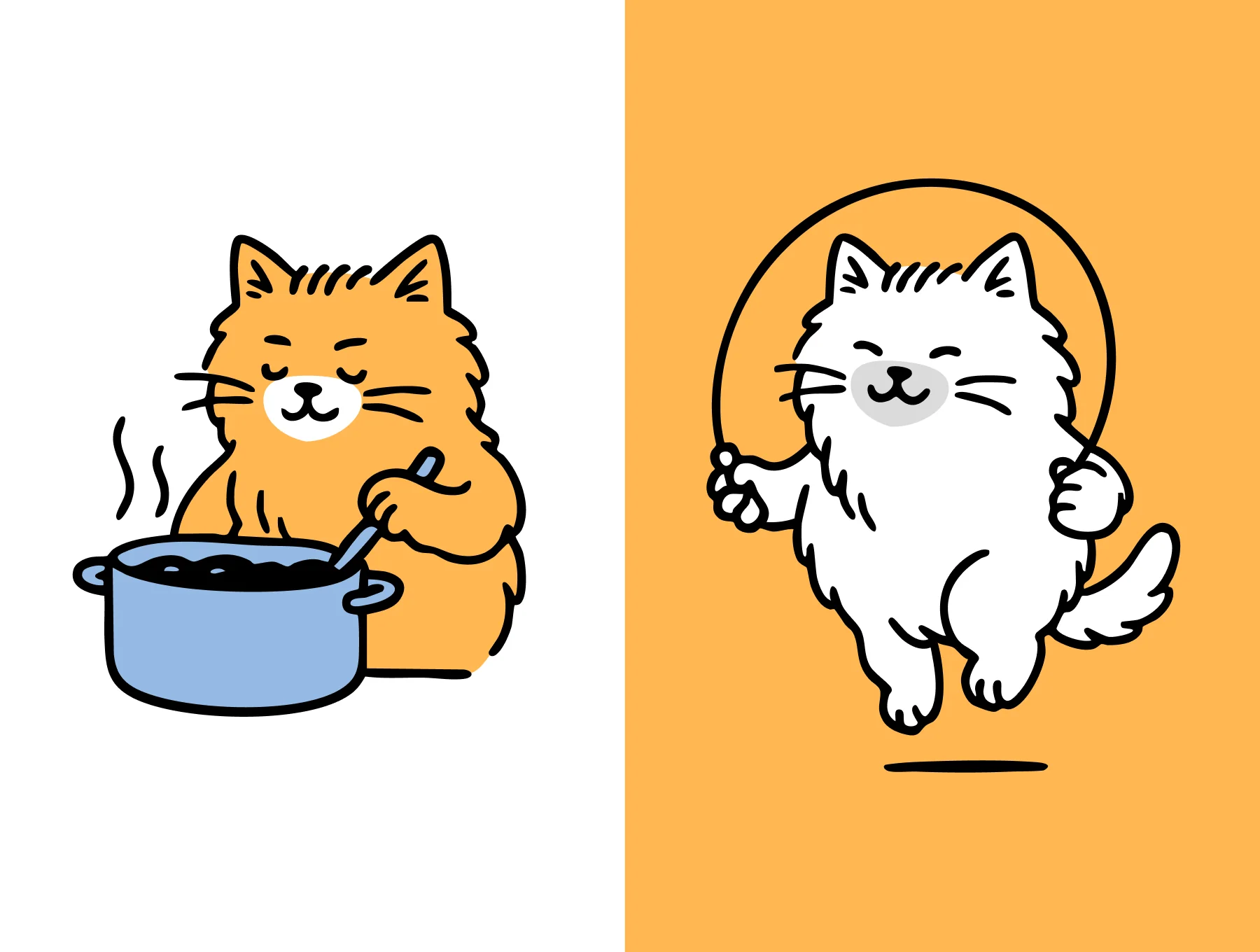 12 Hand-Drawn Cat Illustrations 3