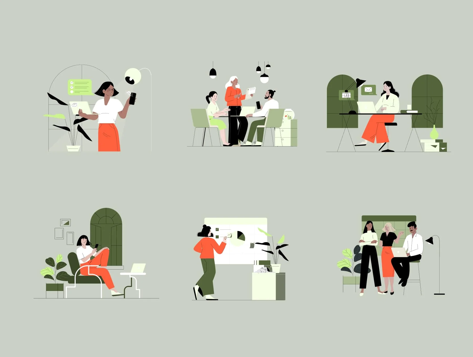 12 Office life illustration pack 3
