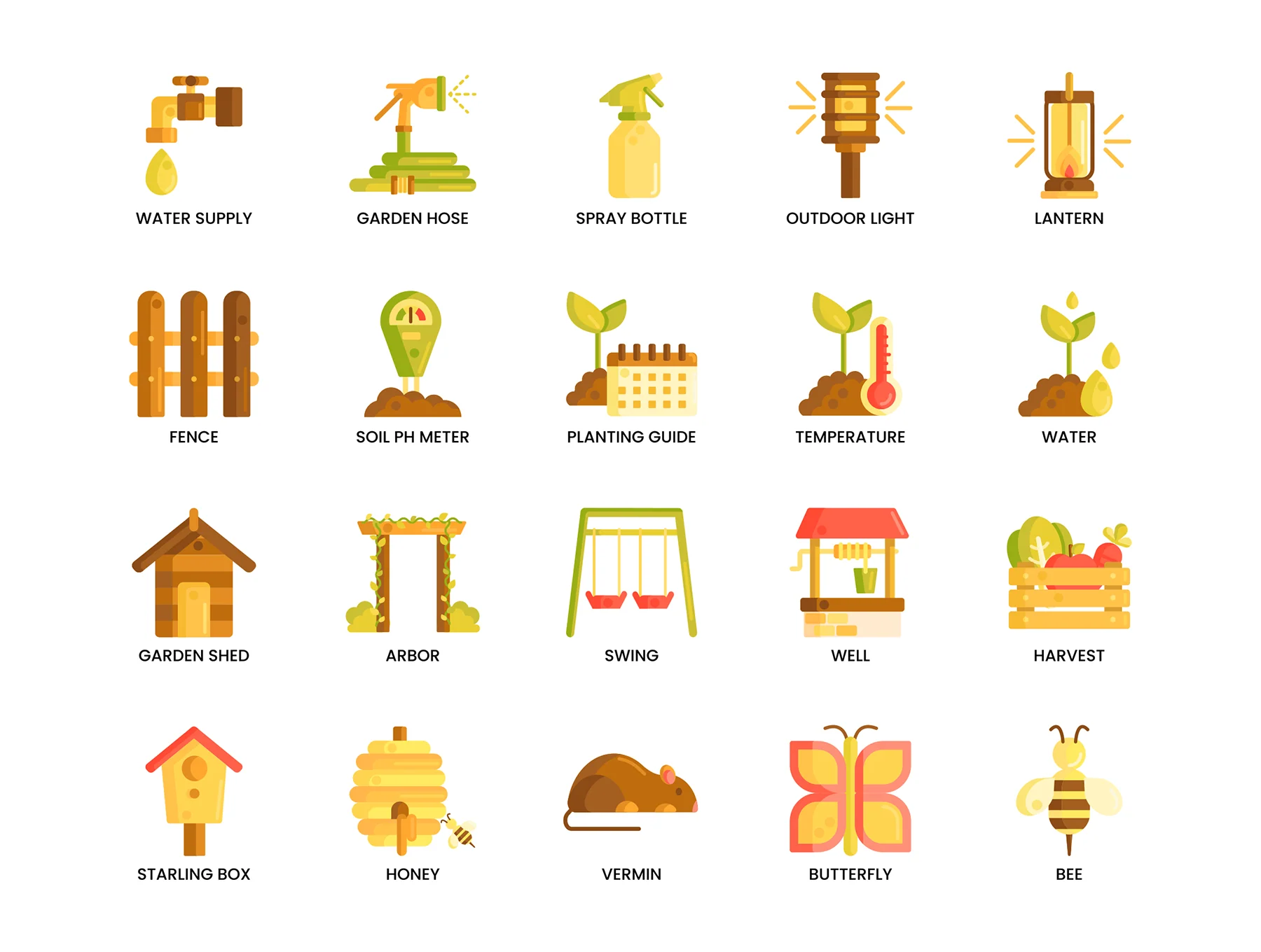 120 Gardening Icons | Caramel Series 2