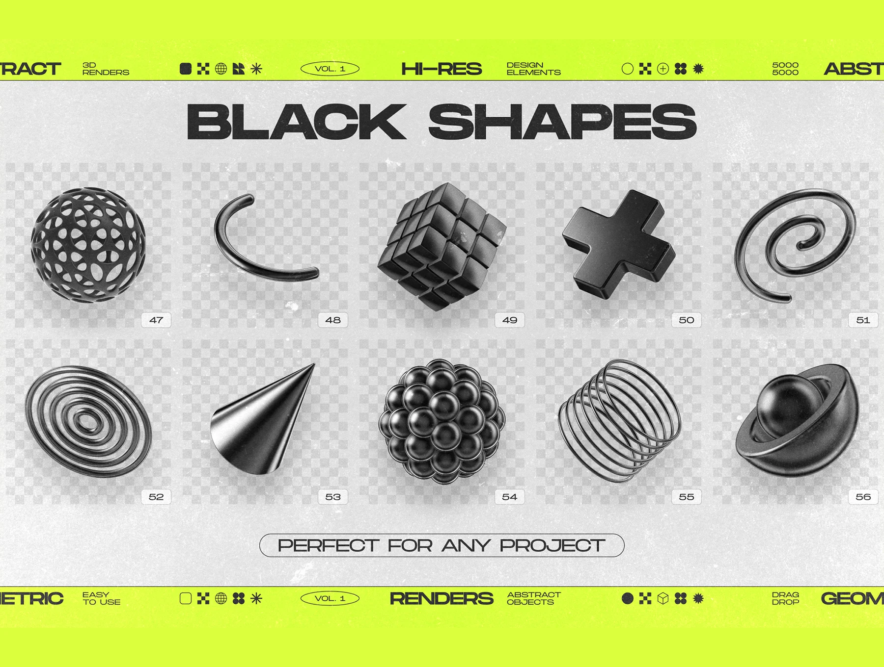 130 Black 3D Elements Collection Vol.1 9