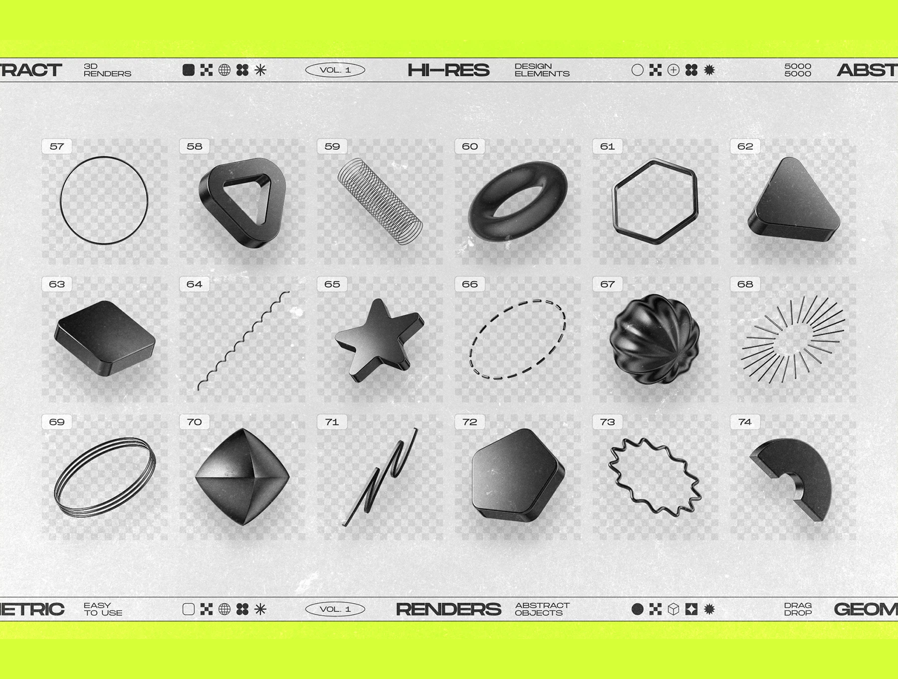 130 Black 3D Elements Collection Vol.1 12