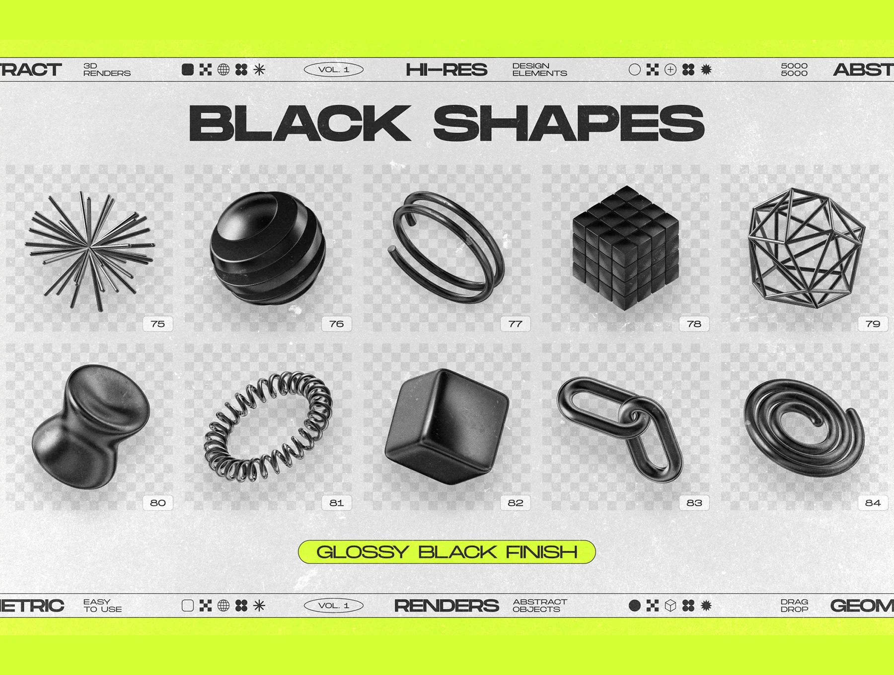 130 Black 3D Elements Collection Vol.1 14