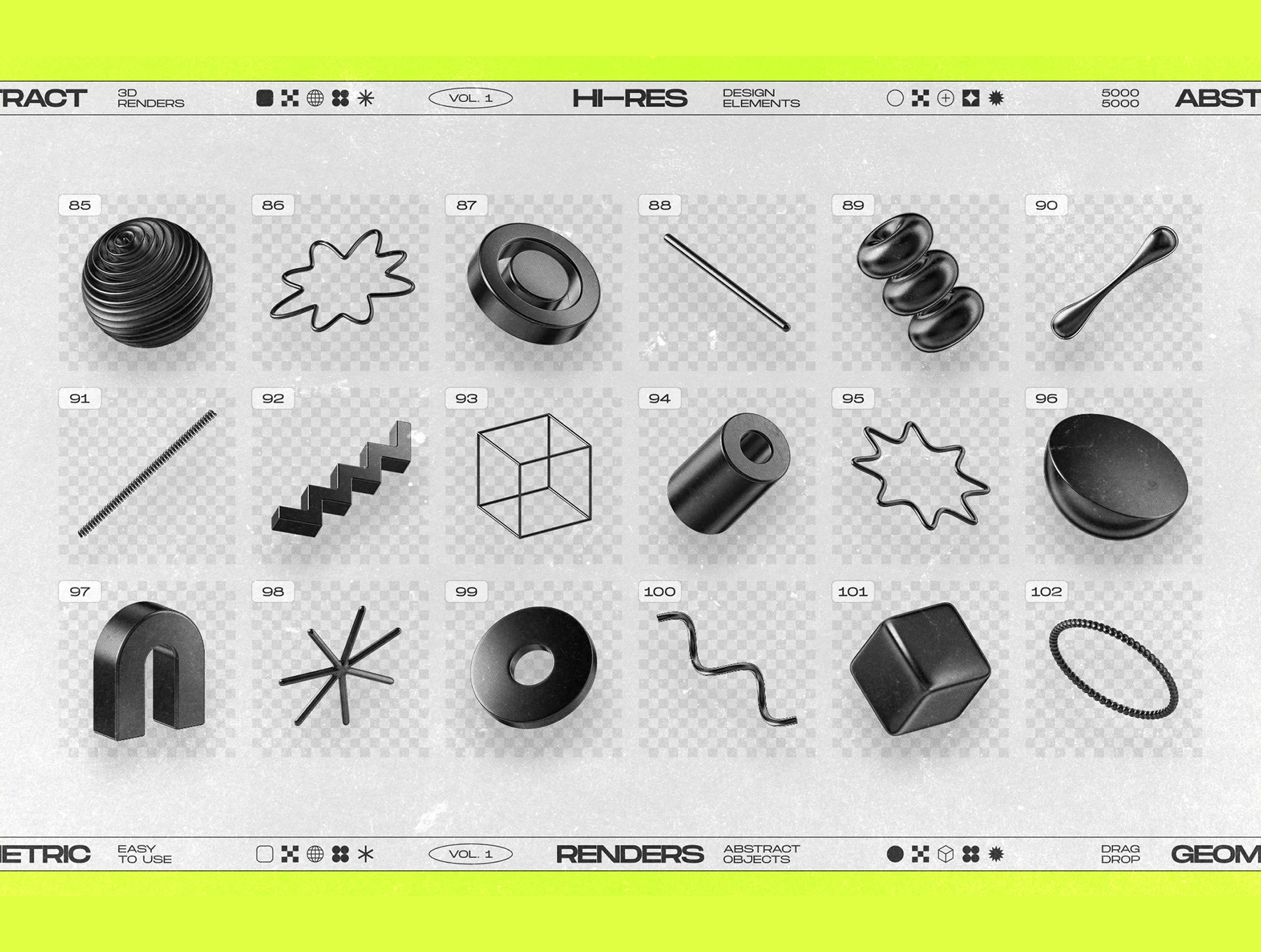 130 Black 3D Elements Collection Vol.1 16
