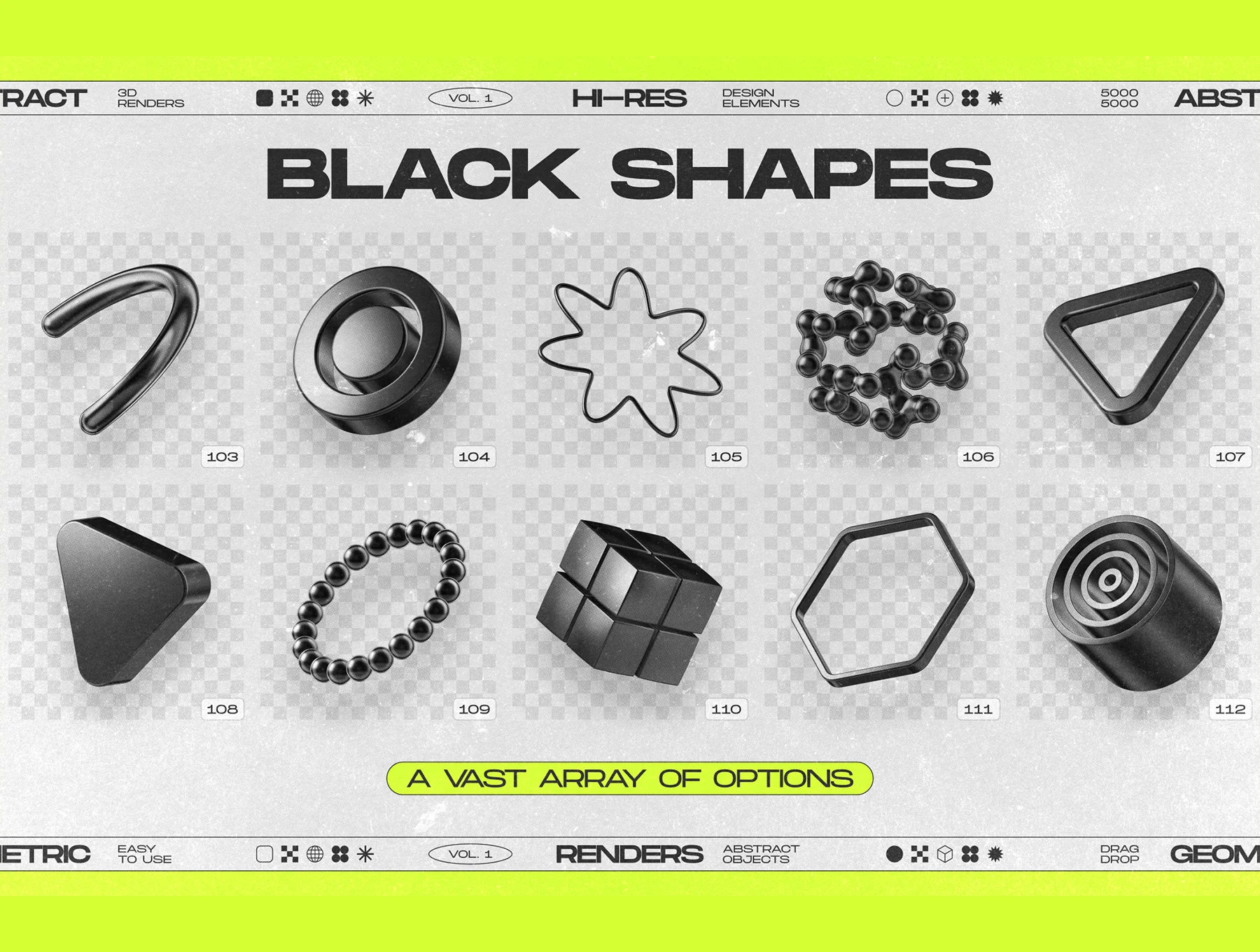 130 Black 3D Elements Collection Vol.1 18