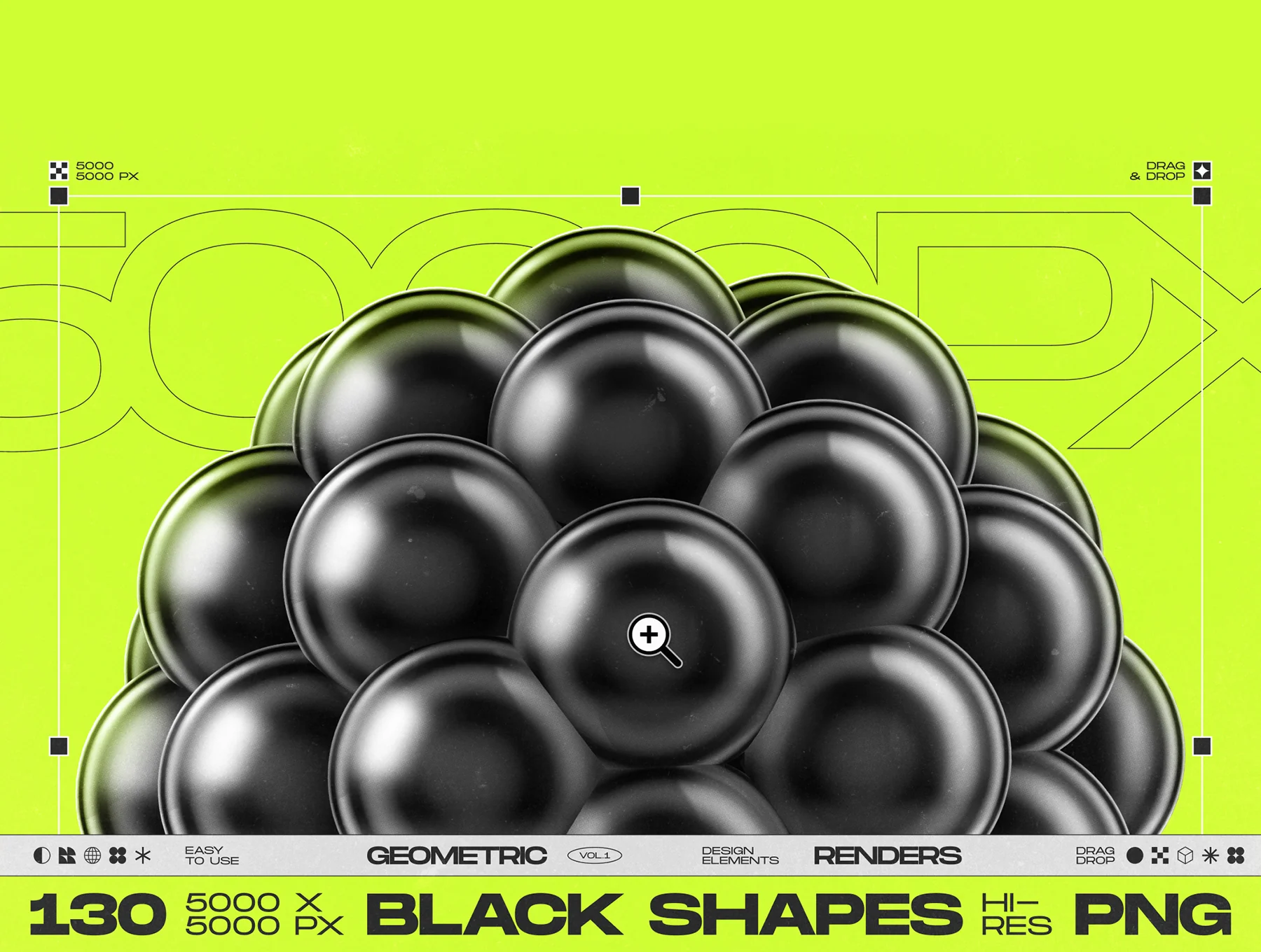 130 Black 3D Elements Collection Vol.1 19