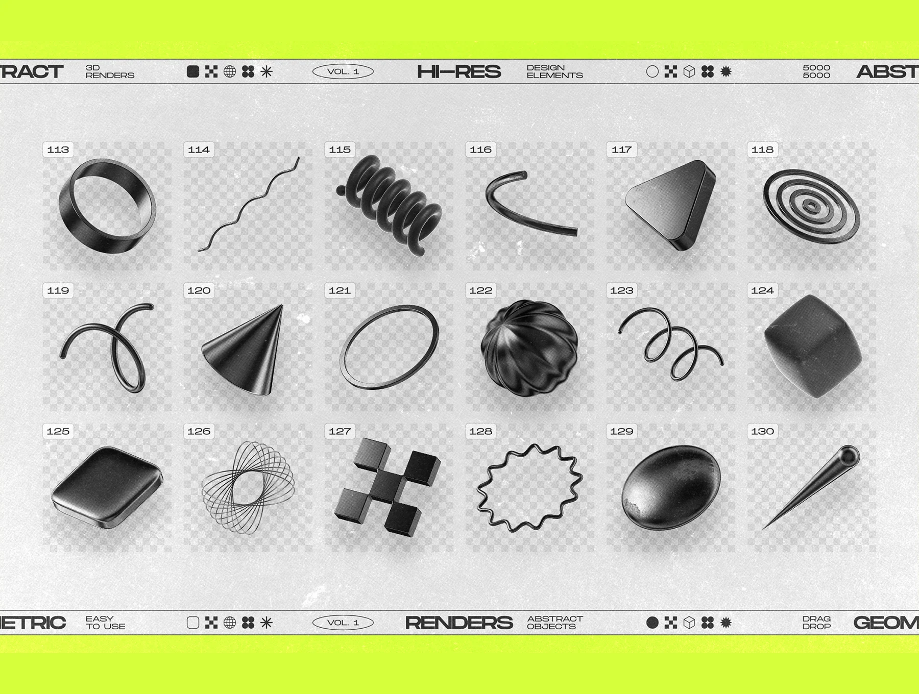 130 Black 3D Elements Collection Vol.1 20