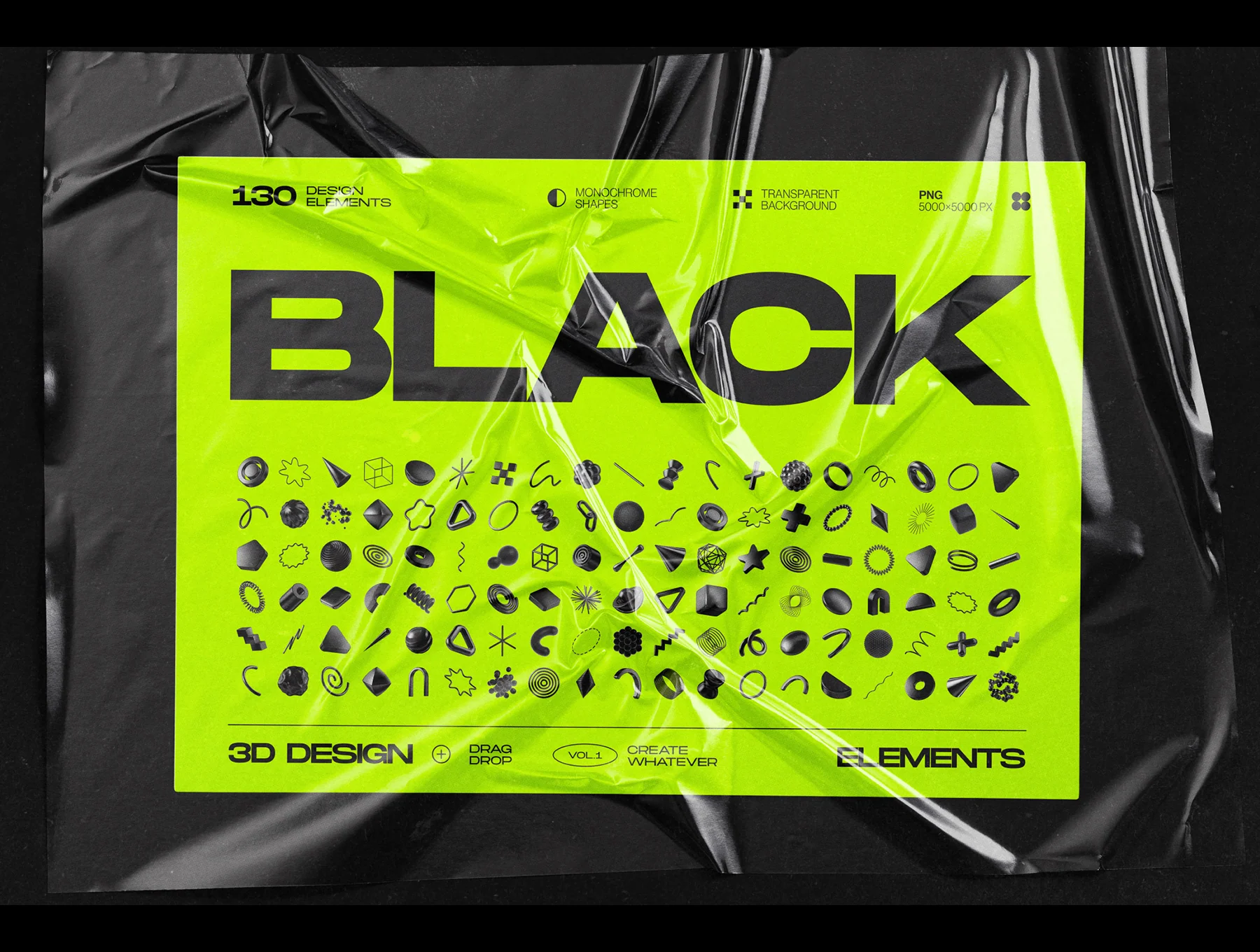 130 Black 3D Elements Collection Vol.1 21