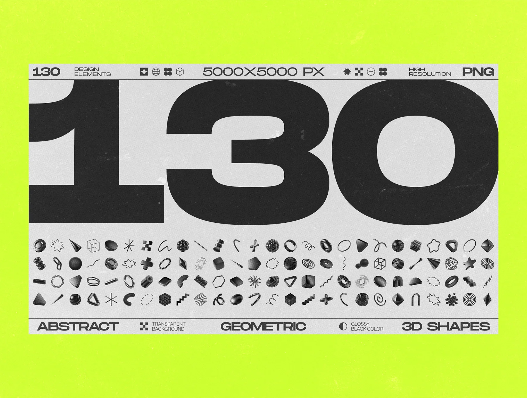 130 Black 3D Elements Collection Vol.1 2