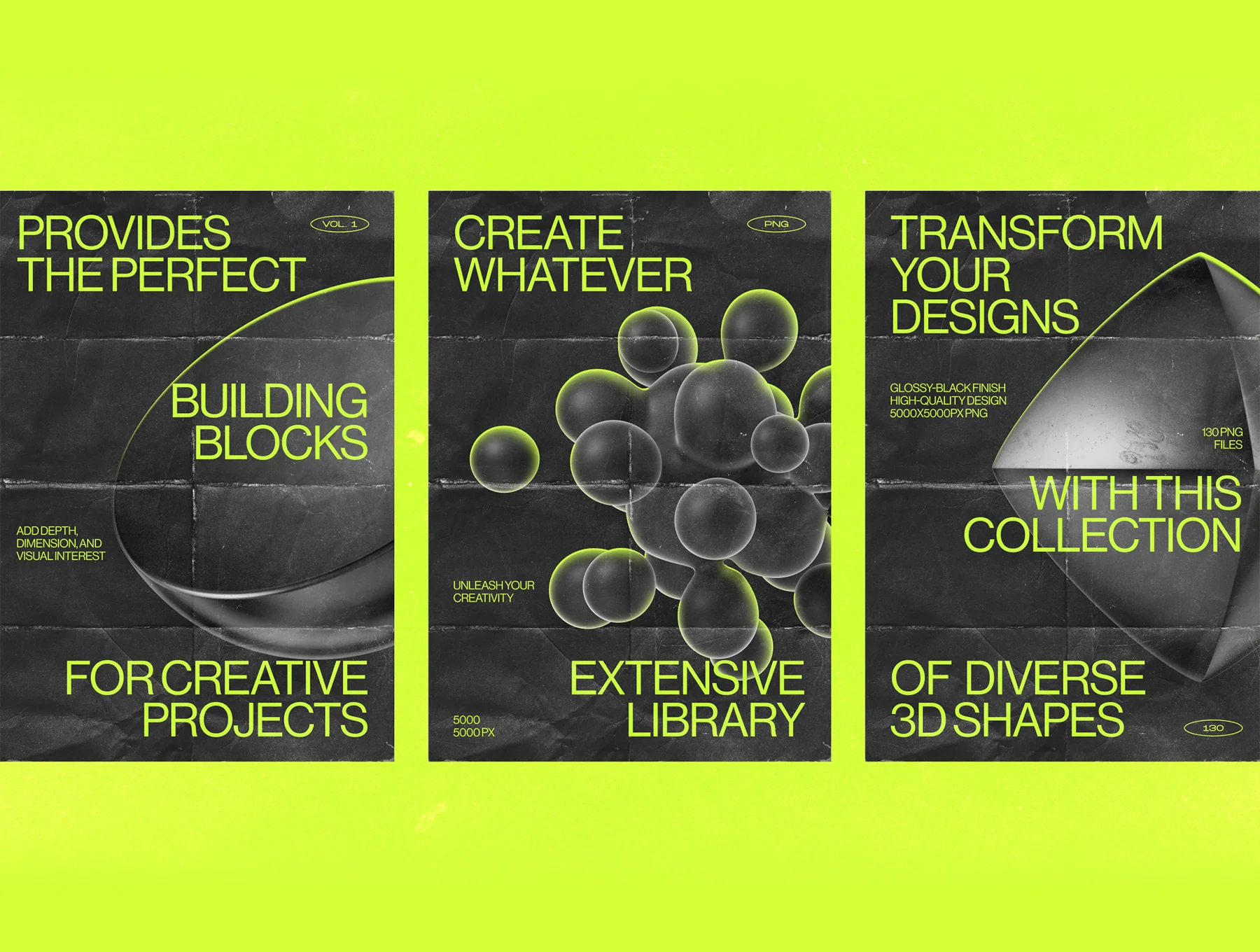 130 Black 3D Elements Collection Vol.1 6