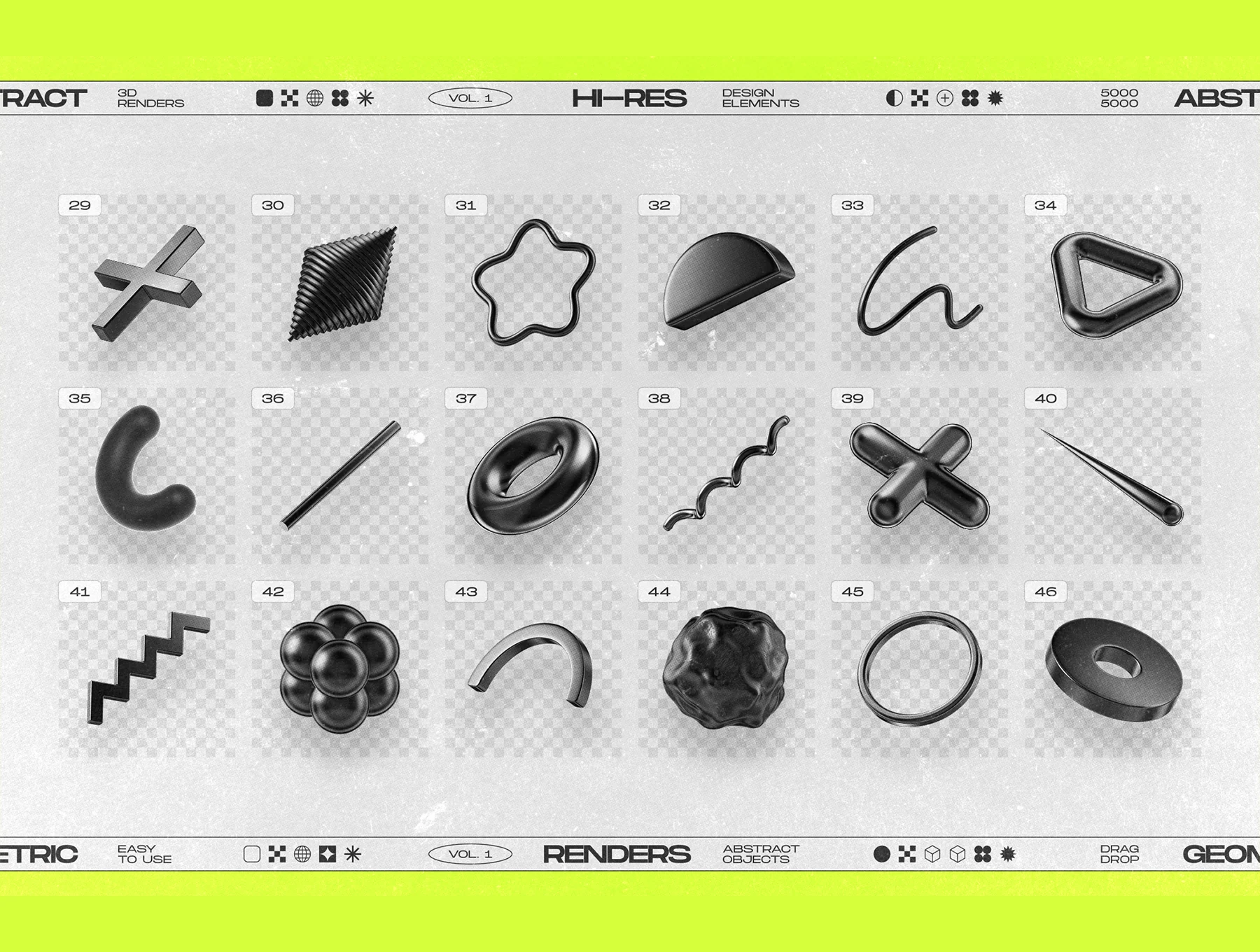 130 Black 3D Elements Collection Vol.1 7