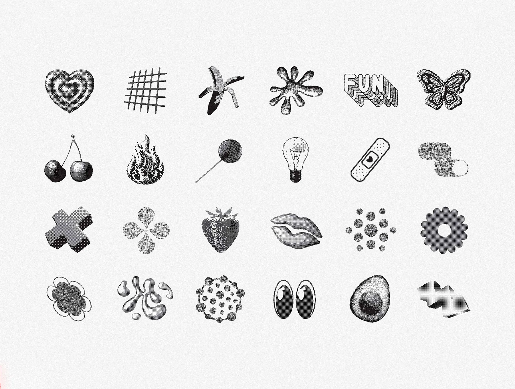 144 Dithering Bitmap Vector Shapes 7