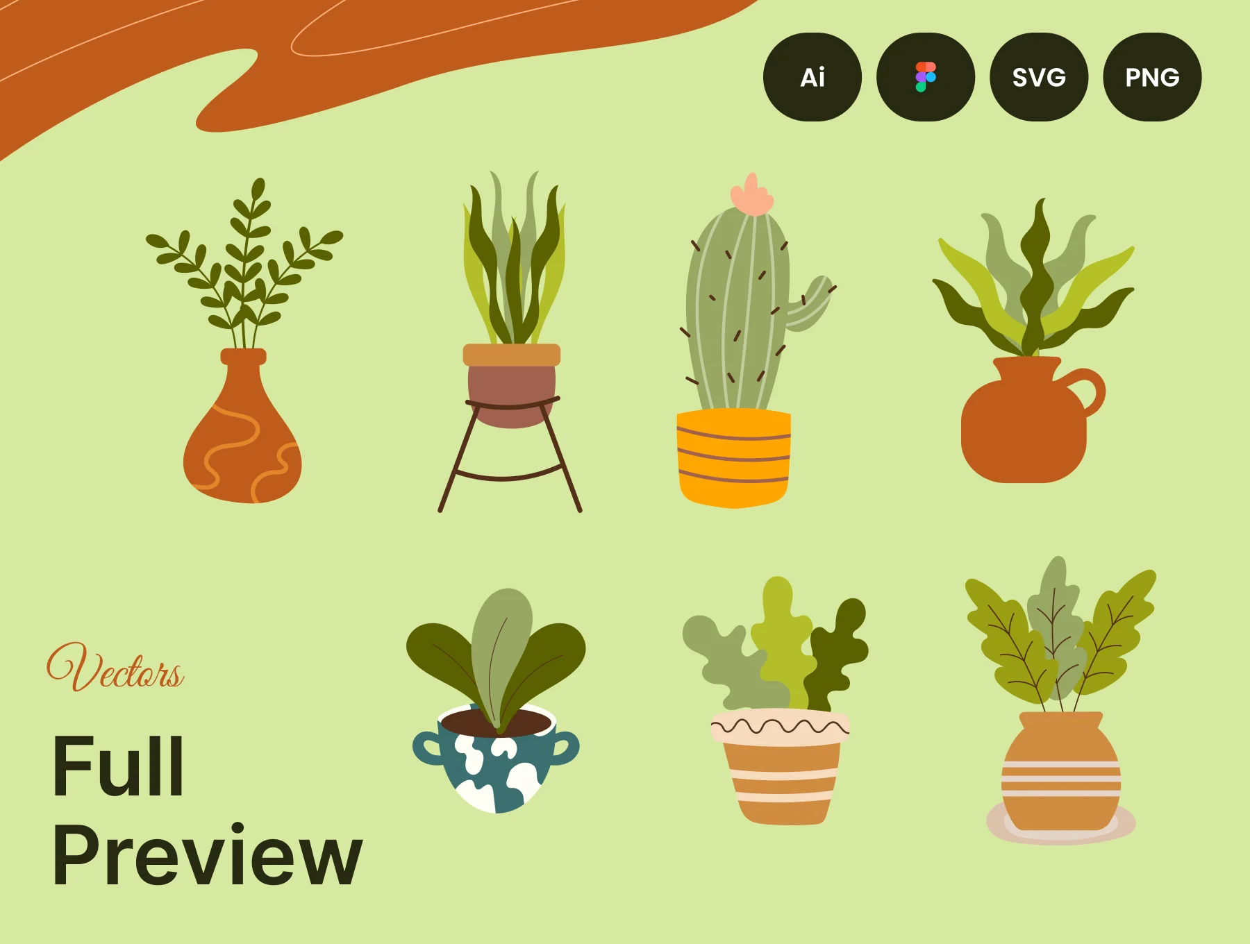 15 Simple Houseplant Element Illustrations 5