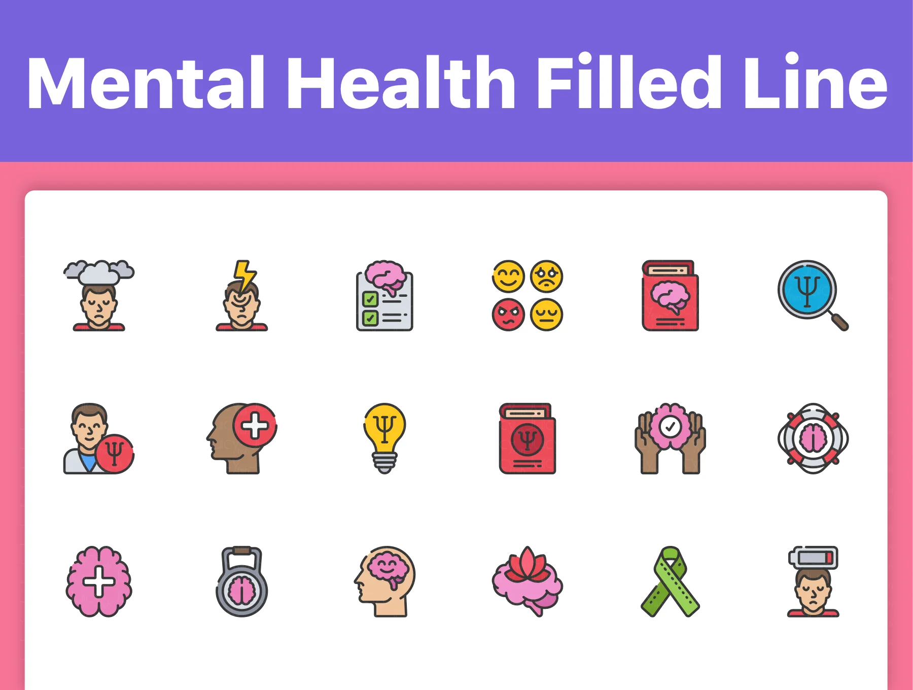 150 Mental Health Icons 3