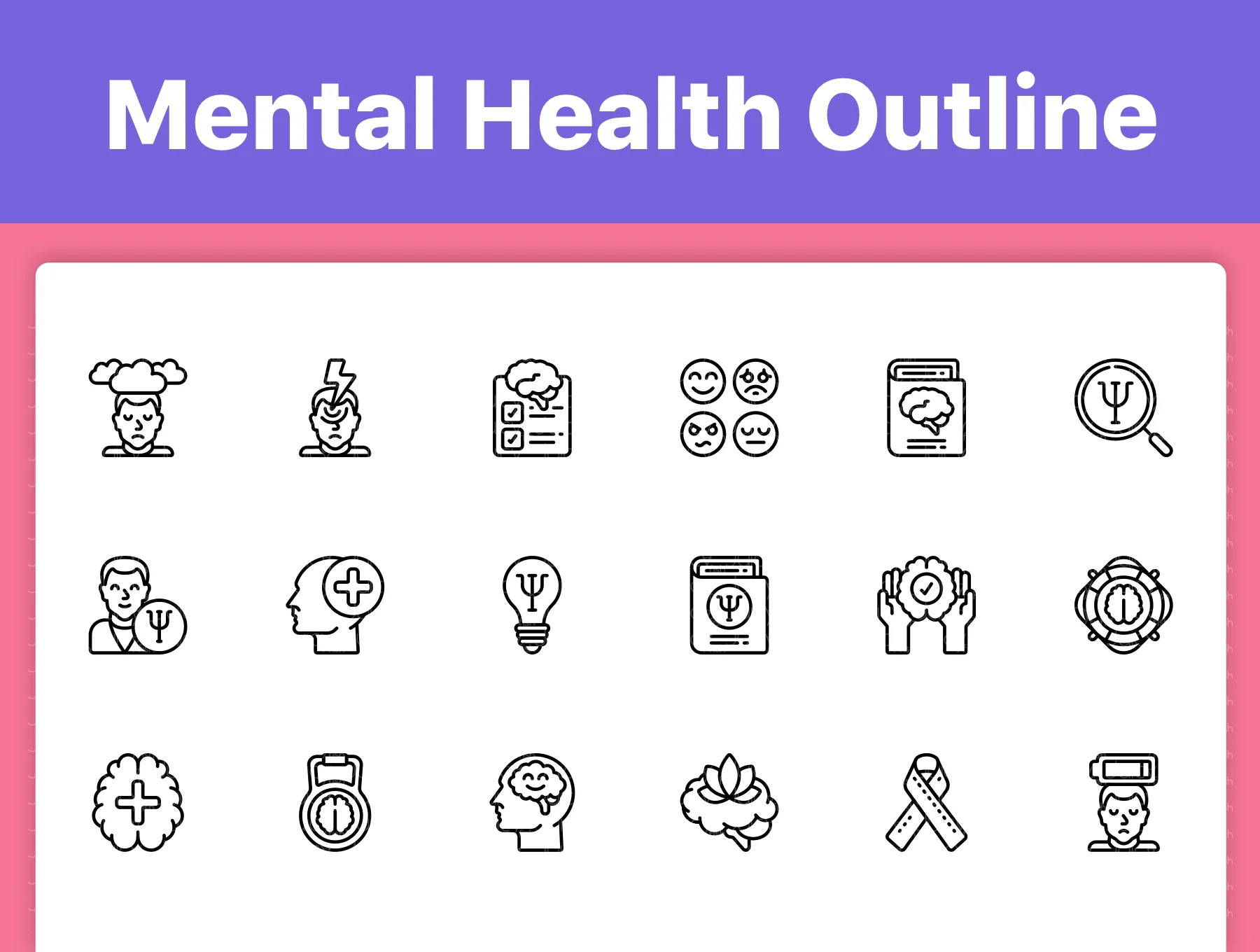 150 Mental Health Icons 7