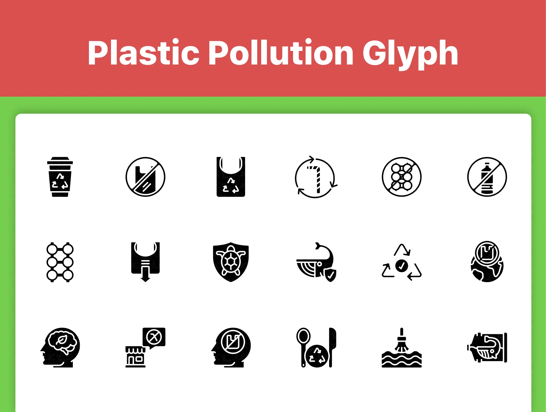 150 Plastic Pollution Icons 4