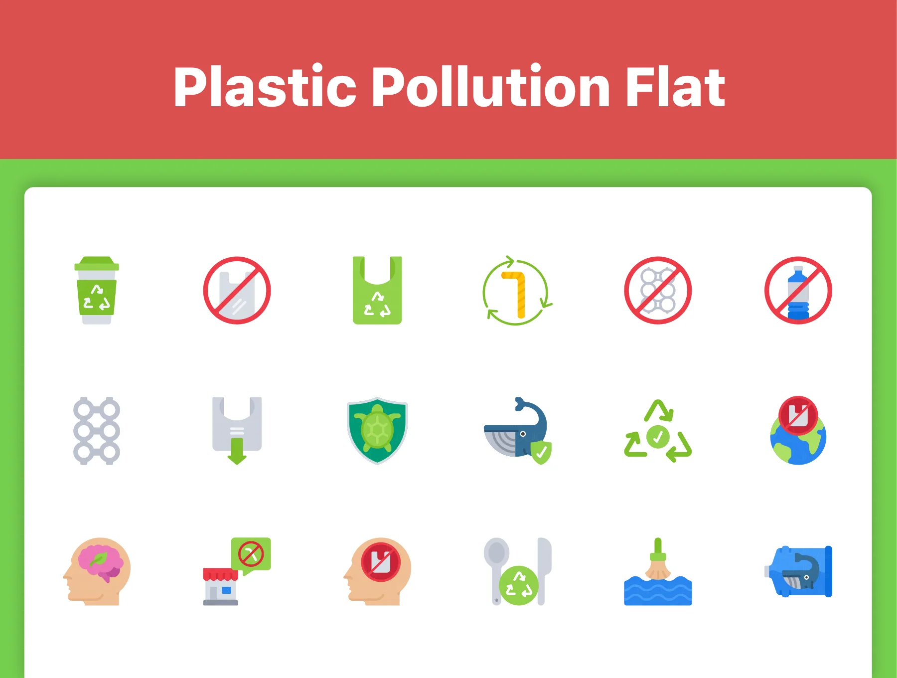 150 Plastic Pollution Icons 6