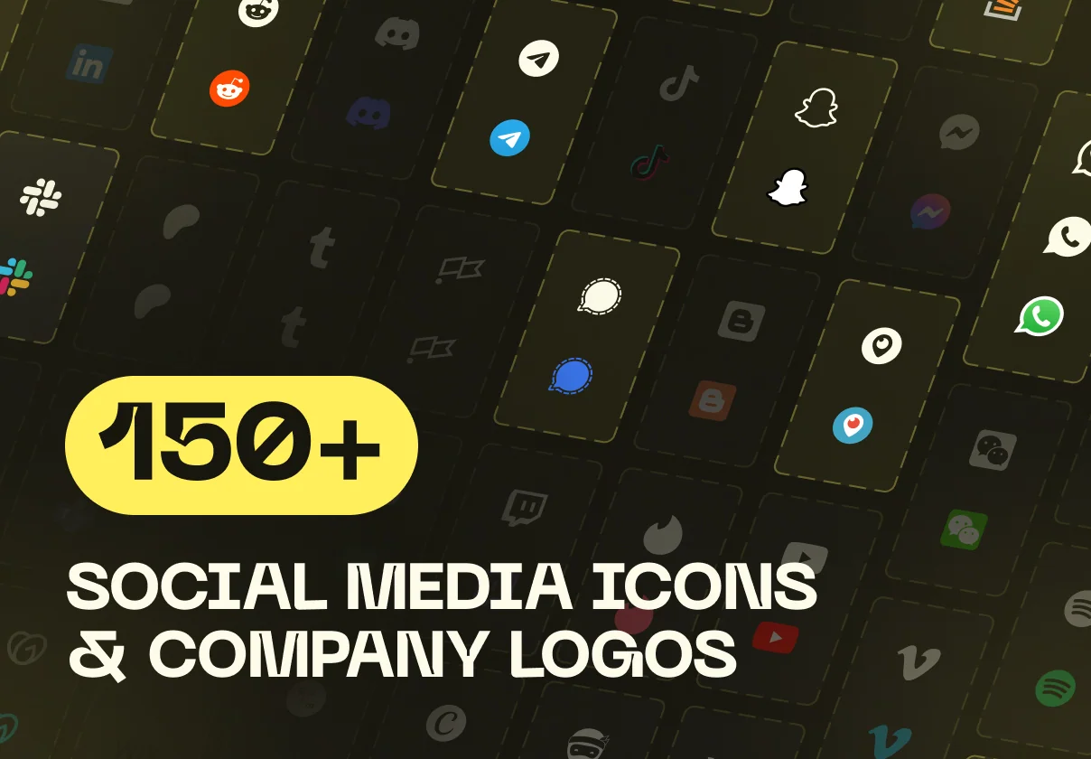 150+ Social Media Icons & Company Logos
